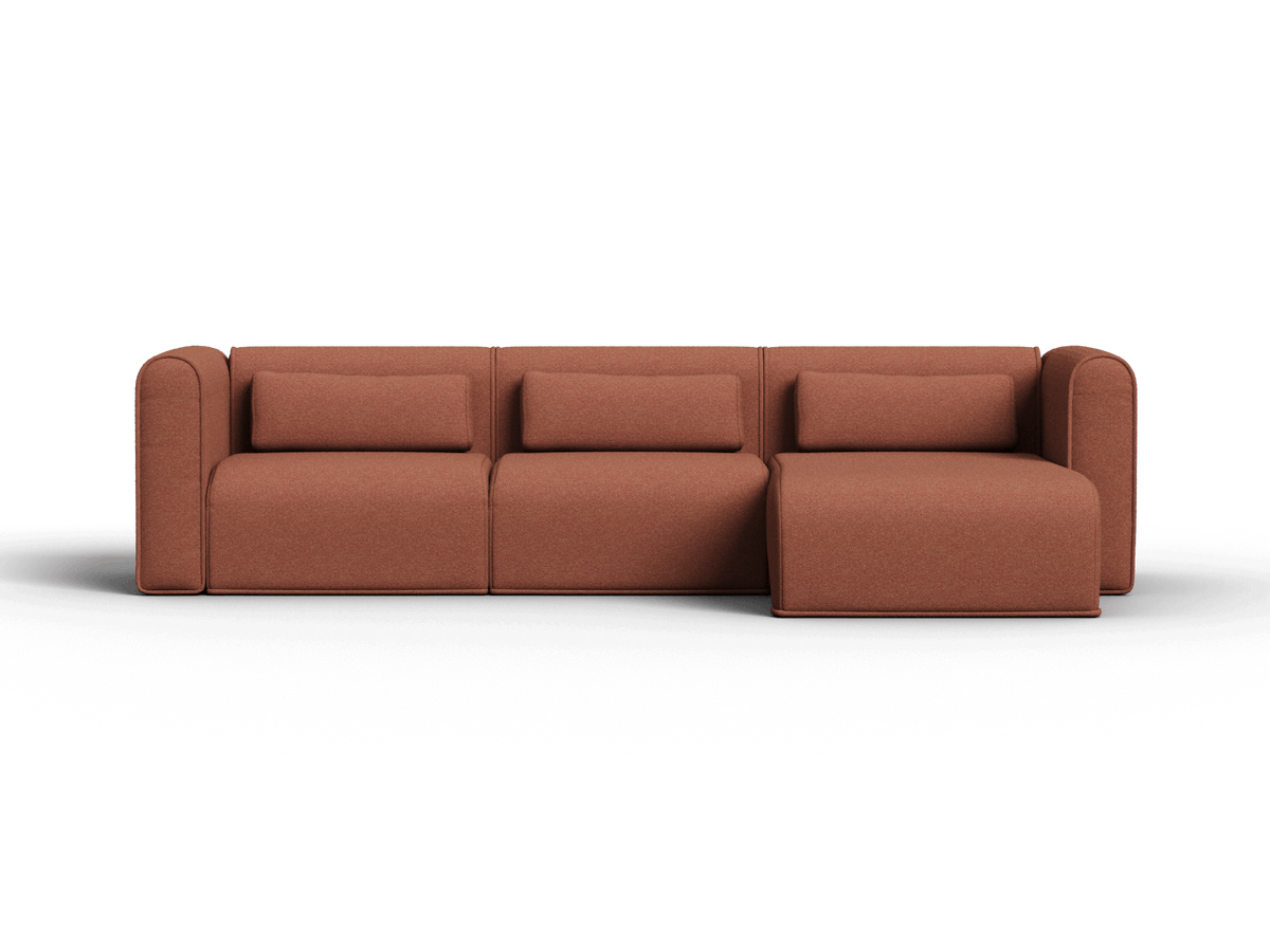 Bangalow Modular Sofa - Sunset Rust / Chaise / 3 Sections