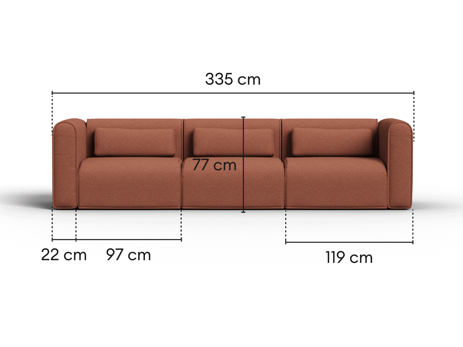 Bangalow Modular Sofa - Sofa / 4-Seater / Sunset Rust