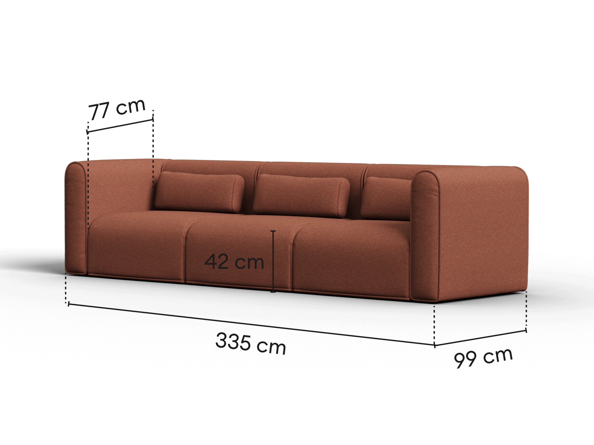 Bangalow Modular Sofa - Sofa / 4-Seater / Sunset Rust