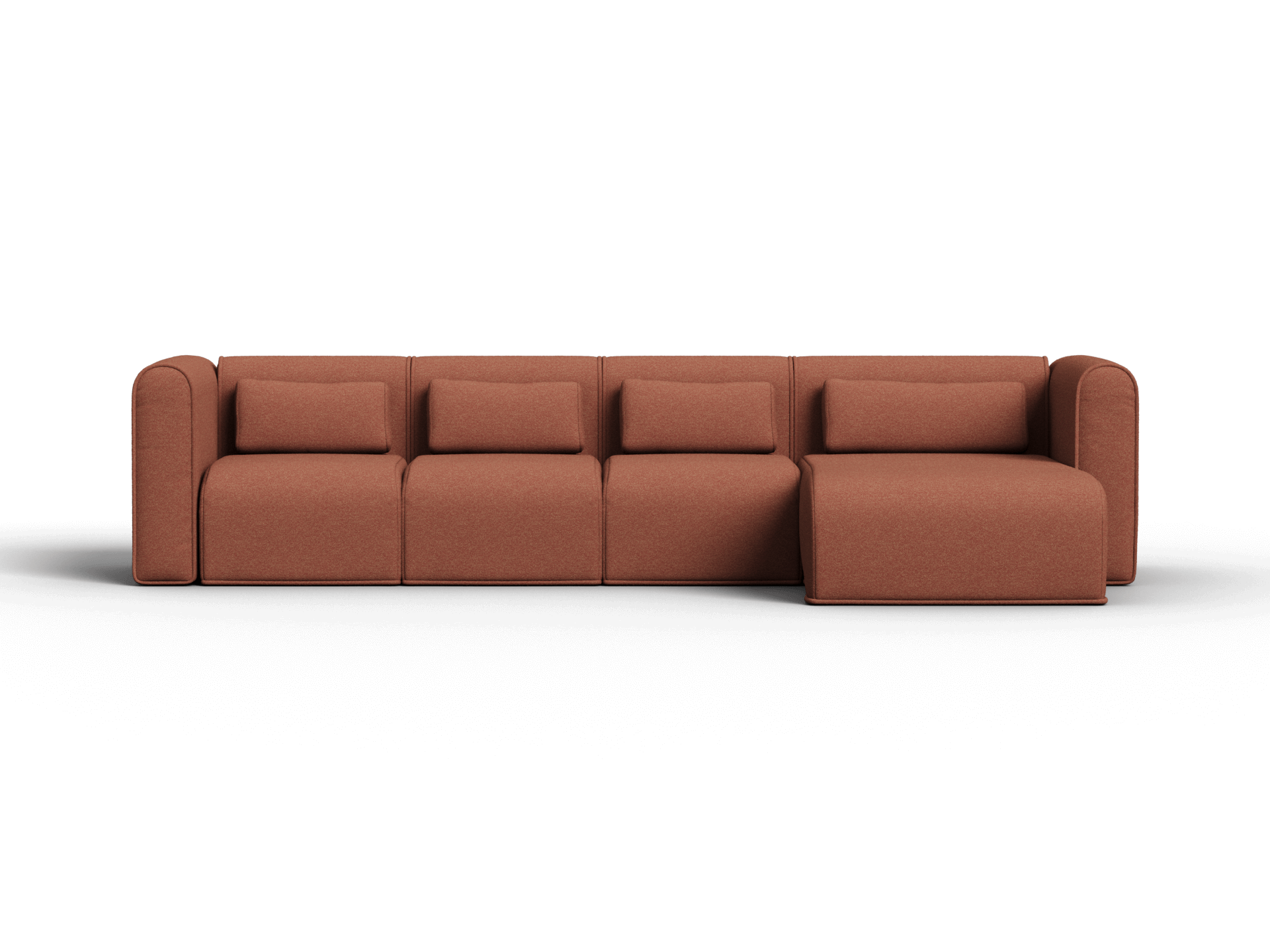 Bangalow Modular Sofa - Sunset Rust / Chaise / 4 Sections
