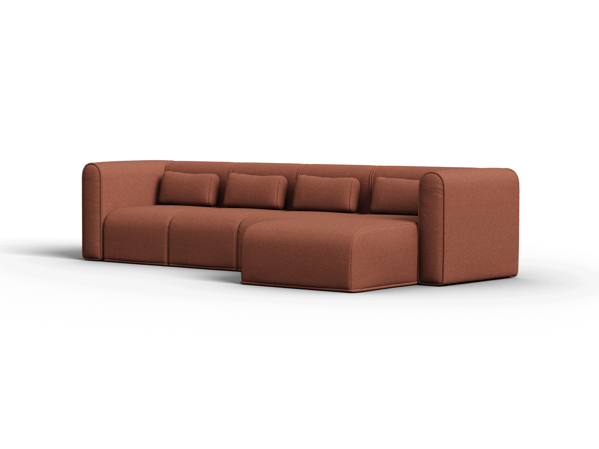 Bangalow Modular Sofa - Sunset Rust / Chaise / 4 Sections