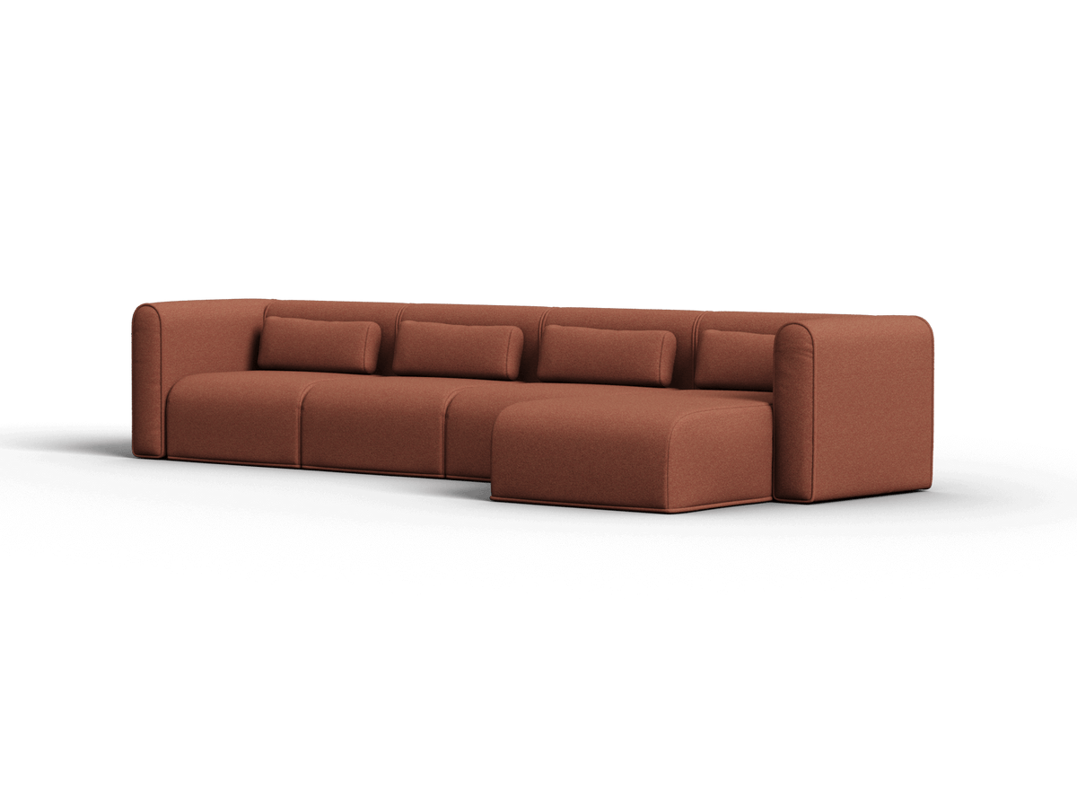 Bangalow Modular Sofa - Sunset Rust / Chaise / 4 Sections