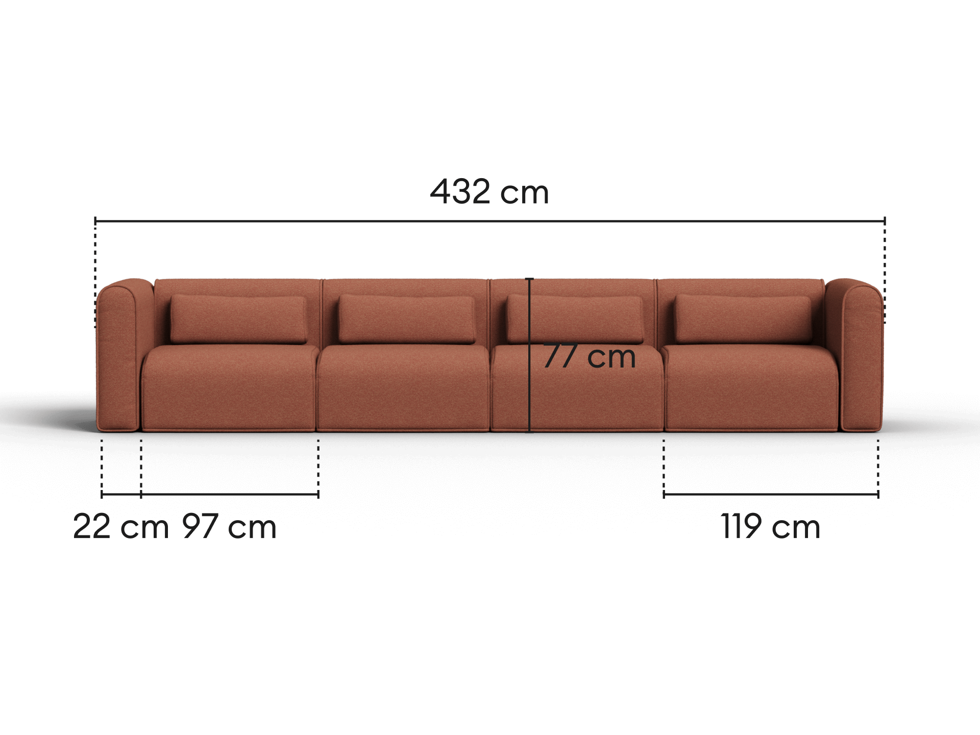 Bangalow Modular Sofa - Sofa / 6-Seater / Sunset Rust