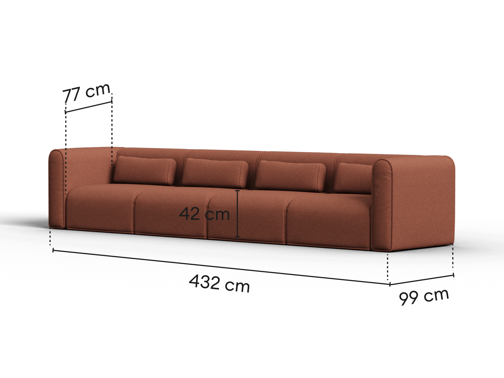 Bangalow Modular Sofa - Sofa / 6-Seater / Sunset Rust