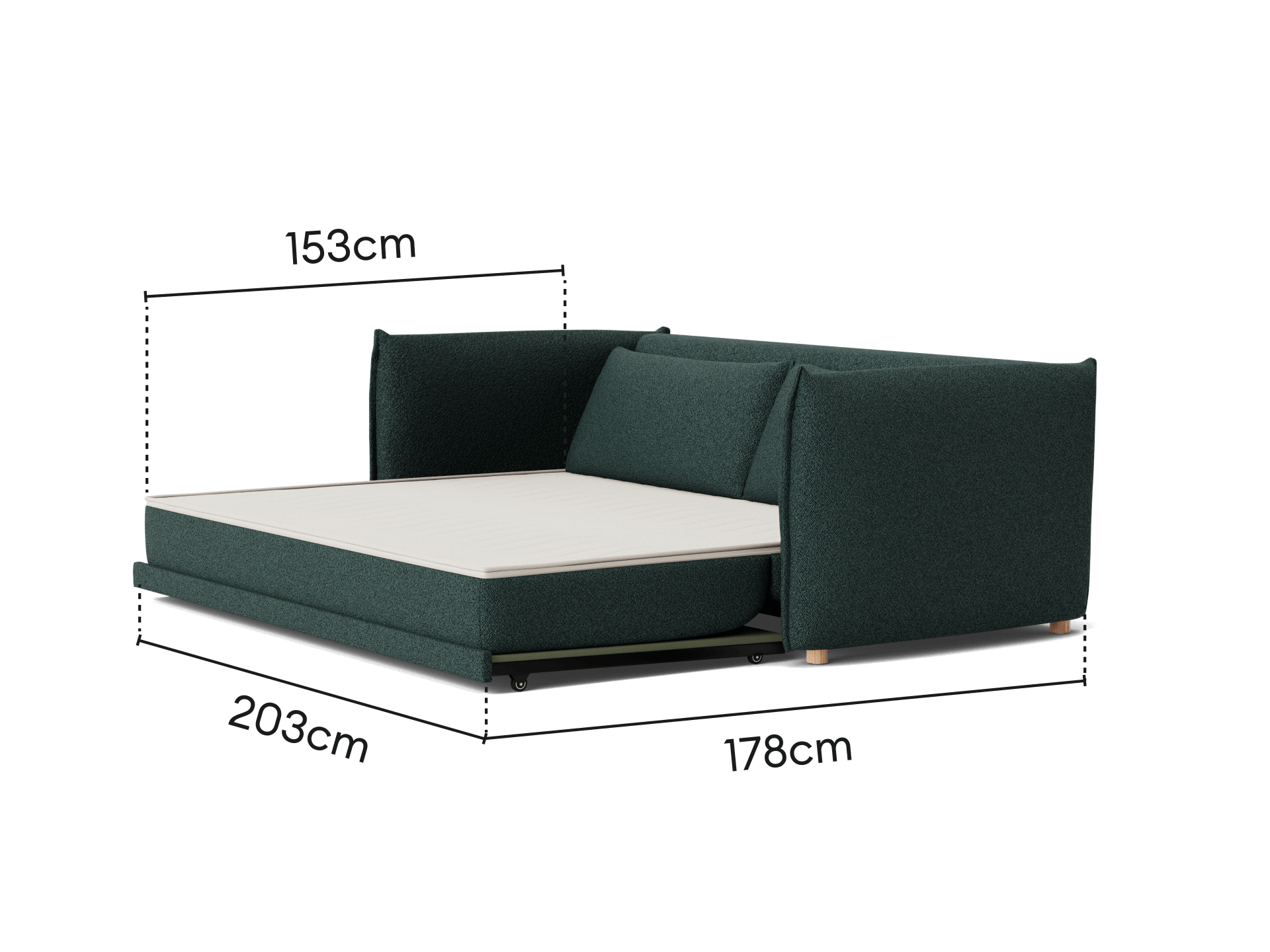 Byron Sofa Bed [3rd Gen] - 3.5-Seater / Aussie Moss (Luxe edition)