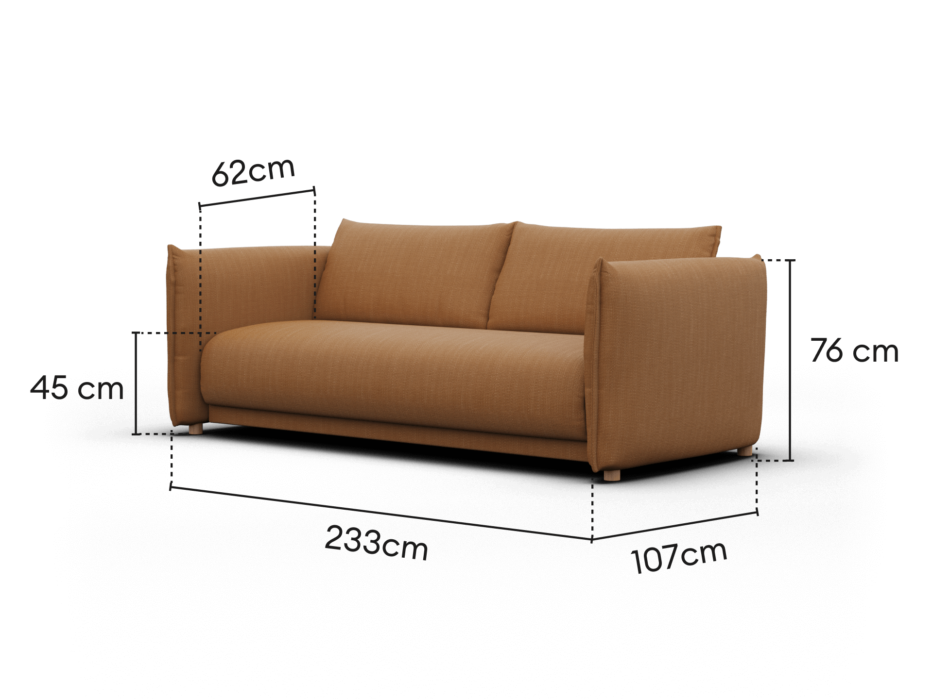 Byron Sofa Bed [3rd Gen] - 3.5-Seater / Bronzed Aussie