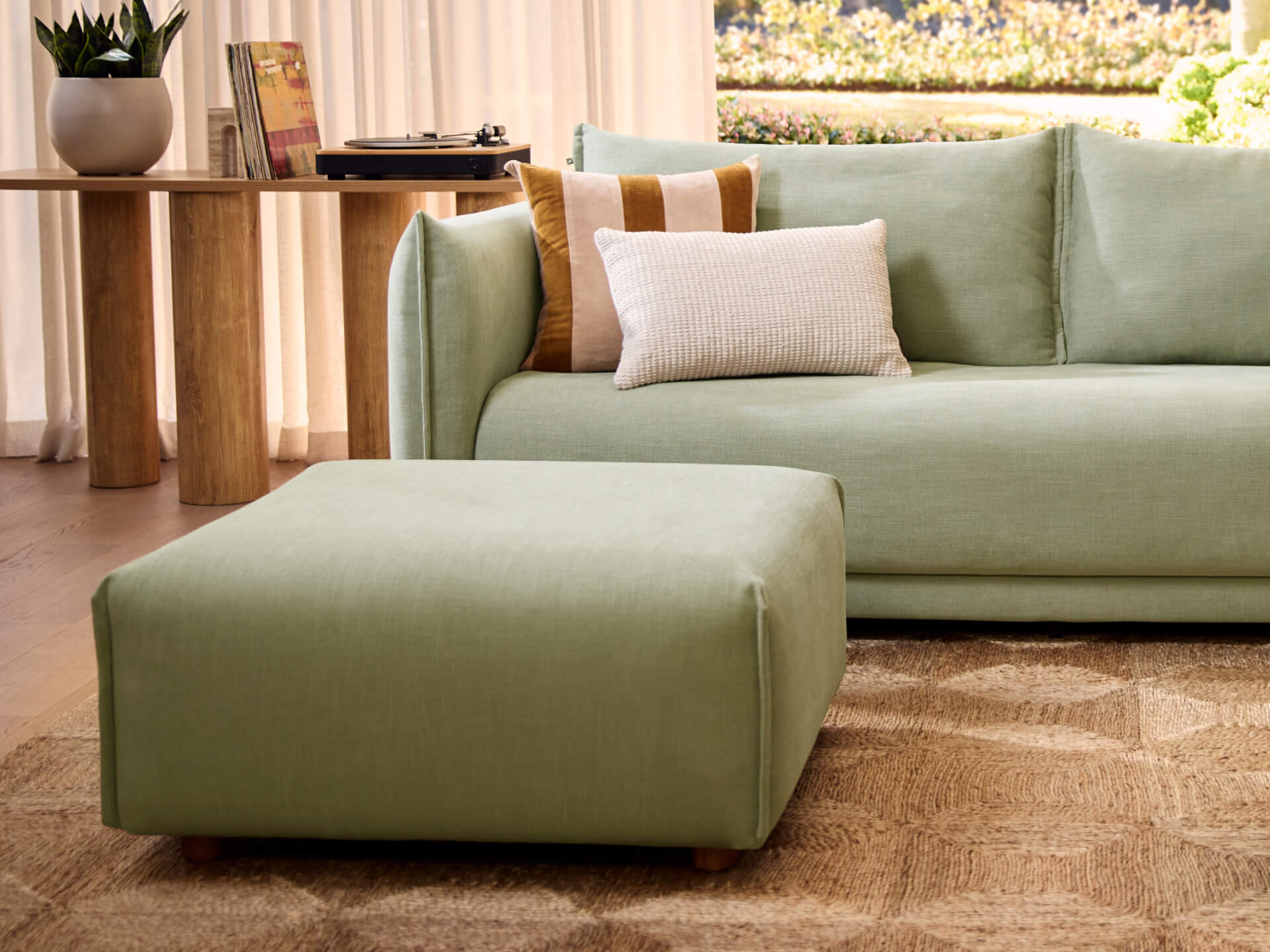 Byron Sofa Bed Covers [3rd Gen] - Ottoman / Cool Cactus