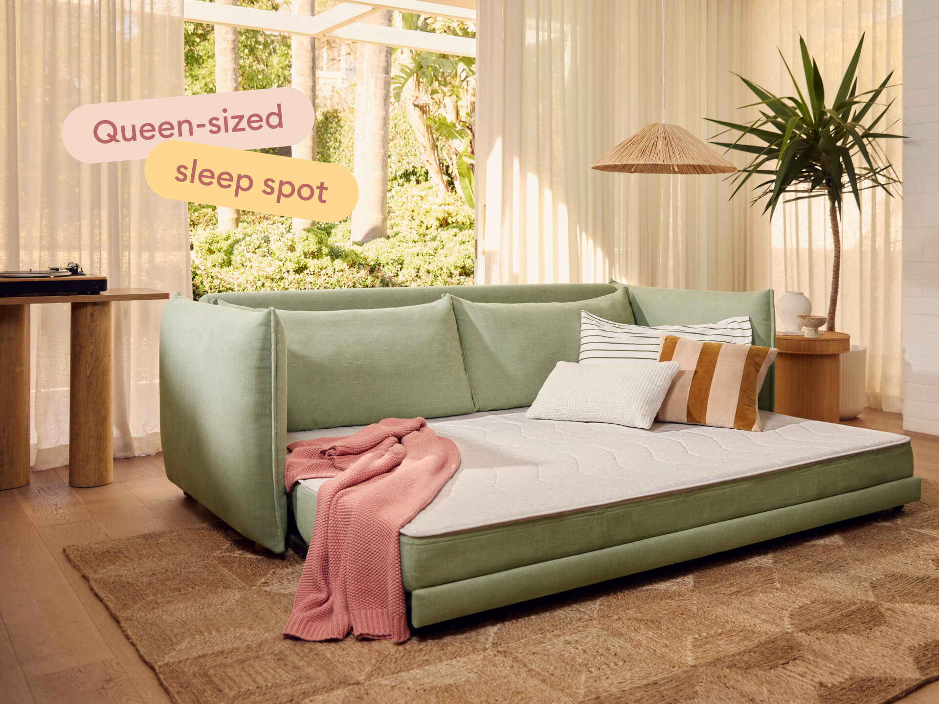 Byron Sofa Bed [3rd Gen] - 3.5-Seater / Cool Cactus