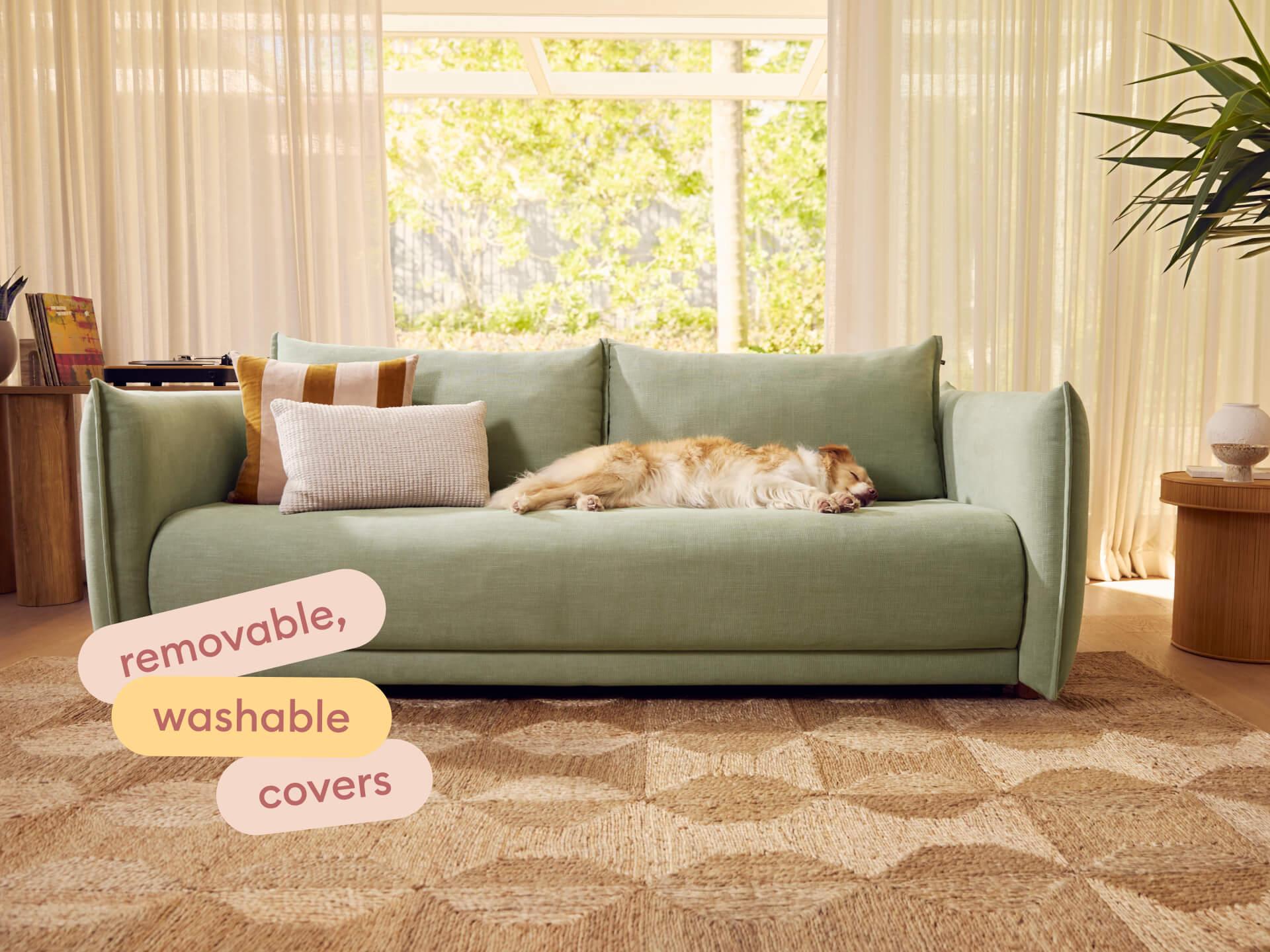 Byron Sofa Bed Covers [3rd Gen] - 3.5-Seater / Cool Cactus