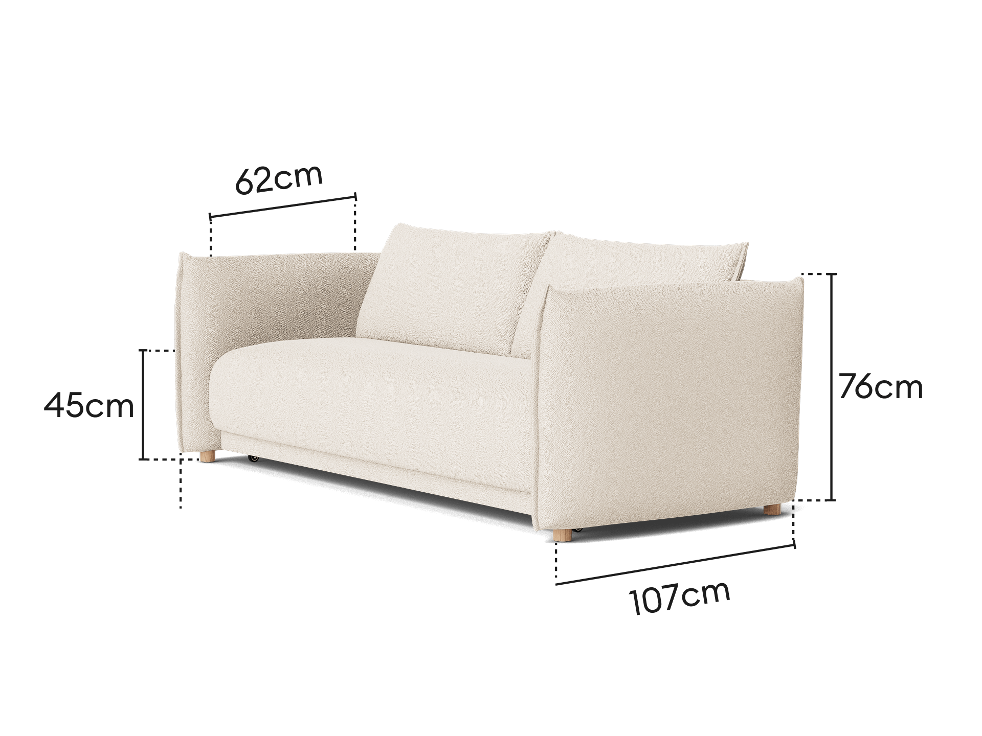 Byron Sofa Bed [3rd Gen] - 3.5-Seater / Ocean Salt (Luxe edition)