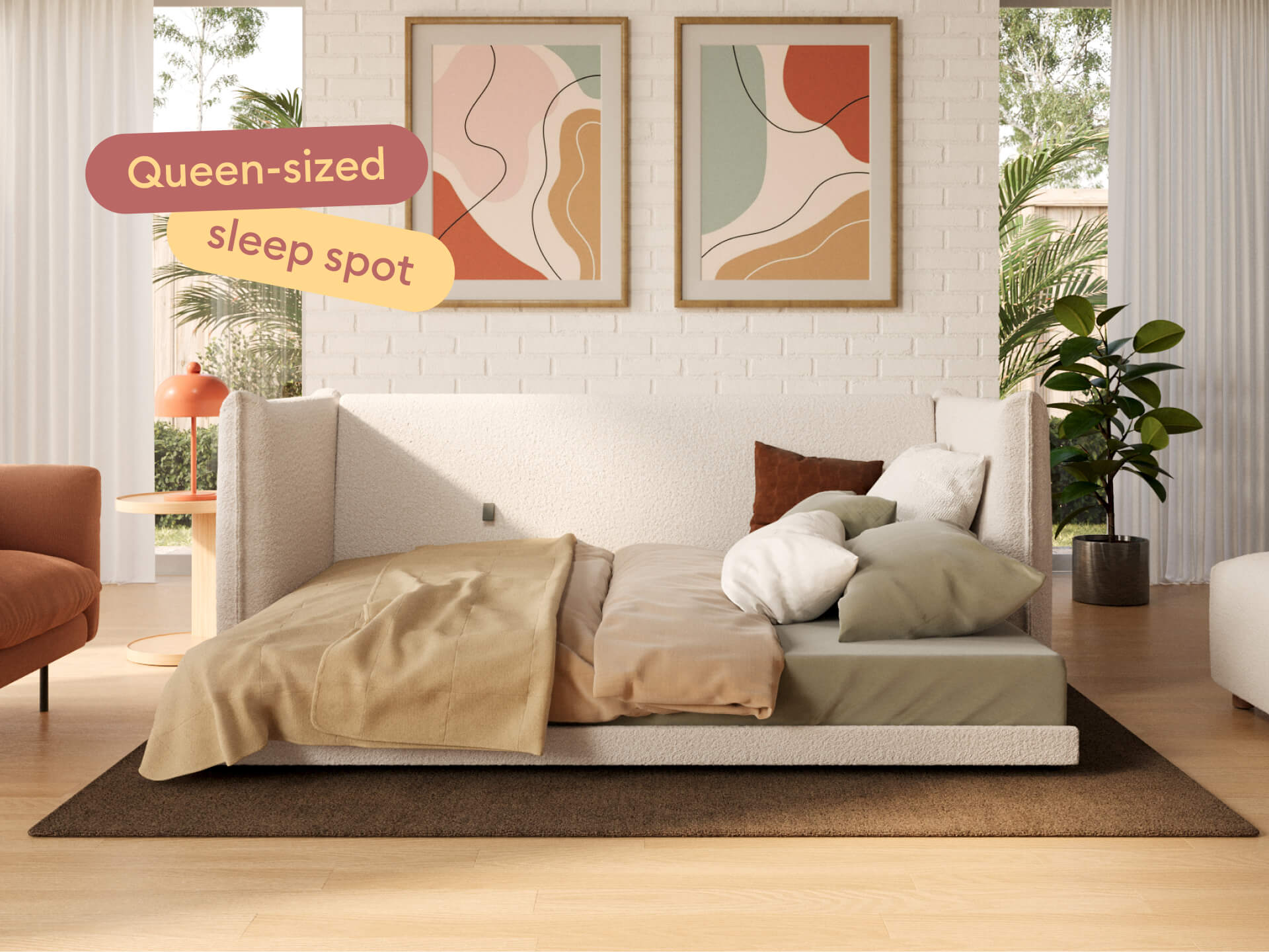 Byron Sofa Bed [3rd Gen] - 3.5-Seater / Ocean Salt (Luxe edition)