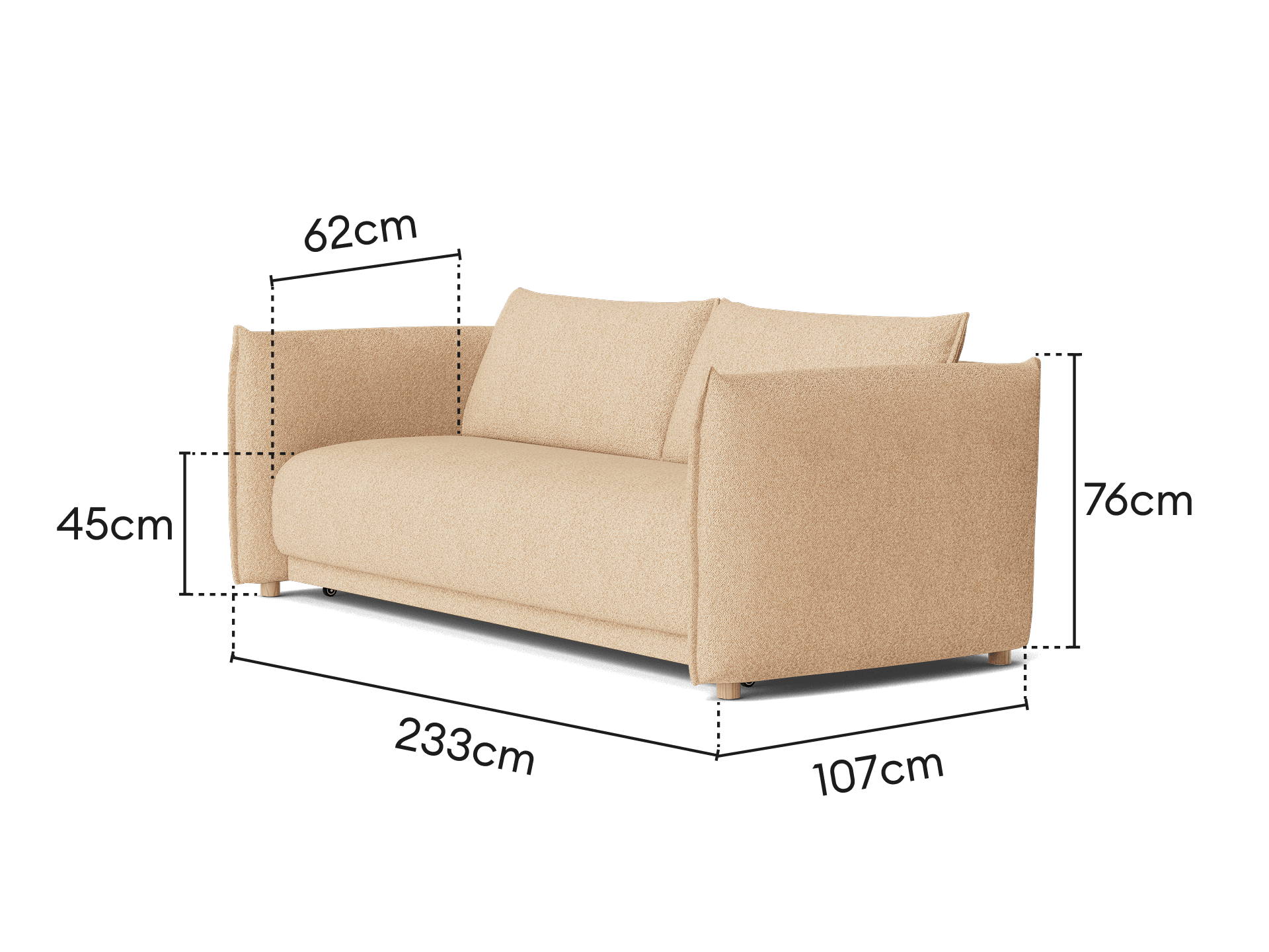 Byron Sofa Bed [3rd Gen] - 3.5-Seater / Sand Bank (Luxe edition)