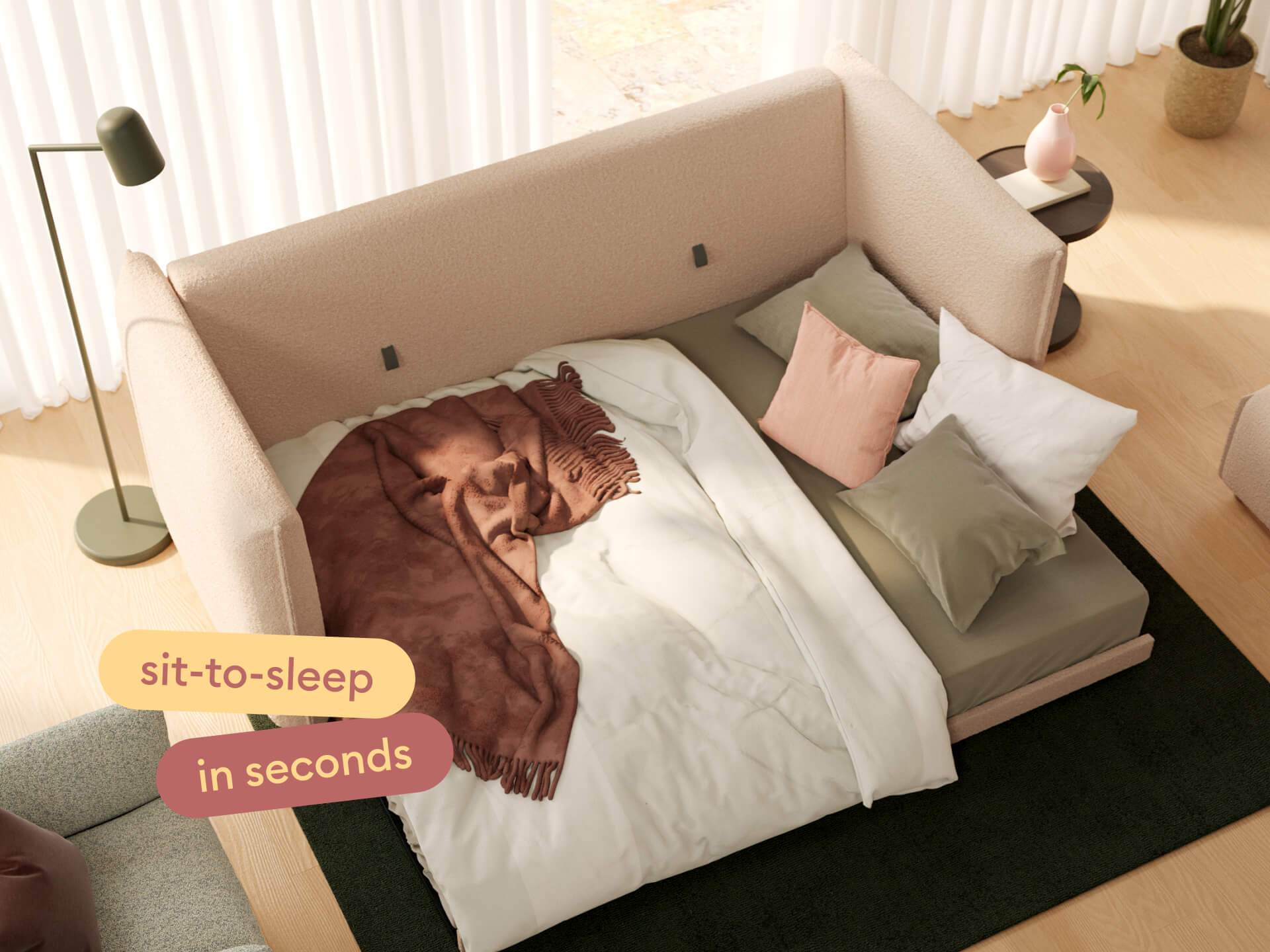Byron Sofa Bed [3rd Gen] - 3.5-Seater / Sand Bank (Luxe edition)