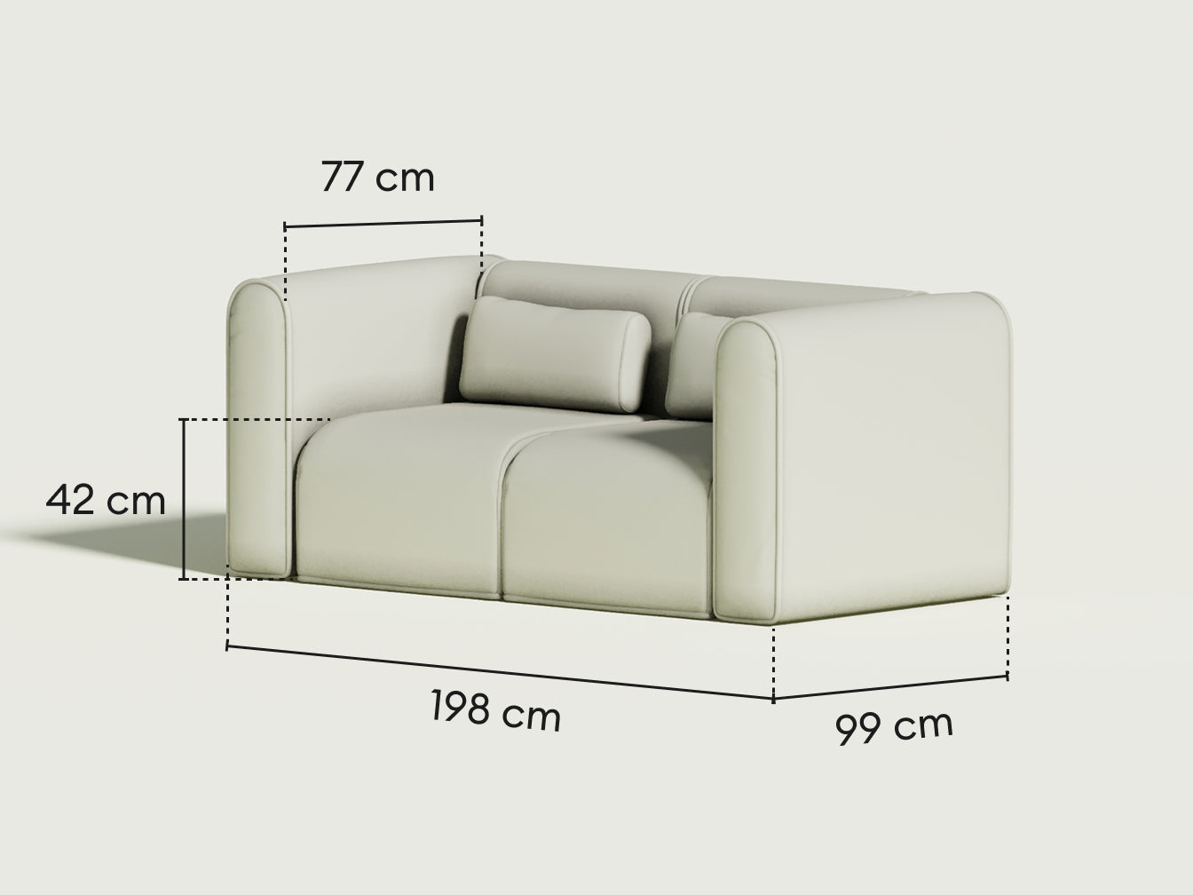 Bangalow Modular Sofa - Sofa / 2-Seater / Green Wattle