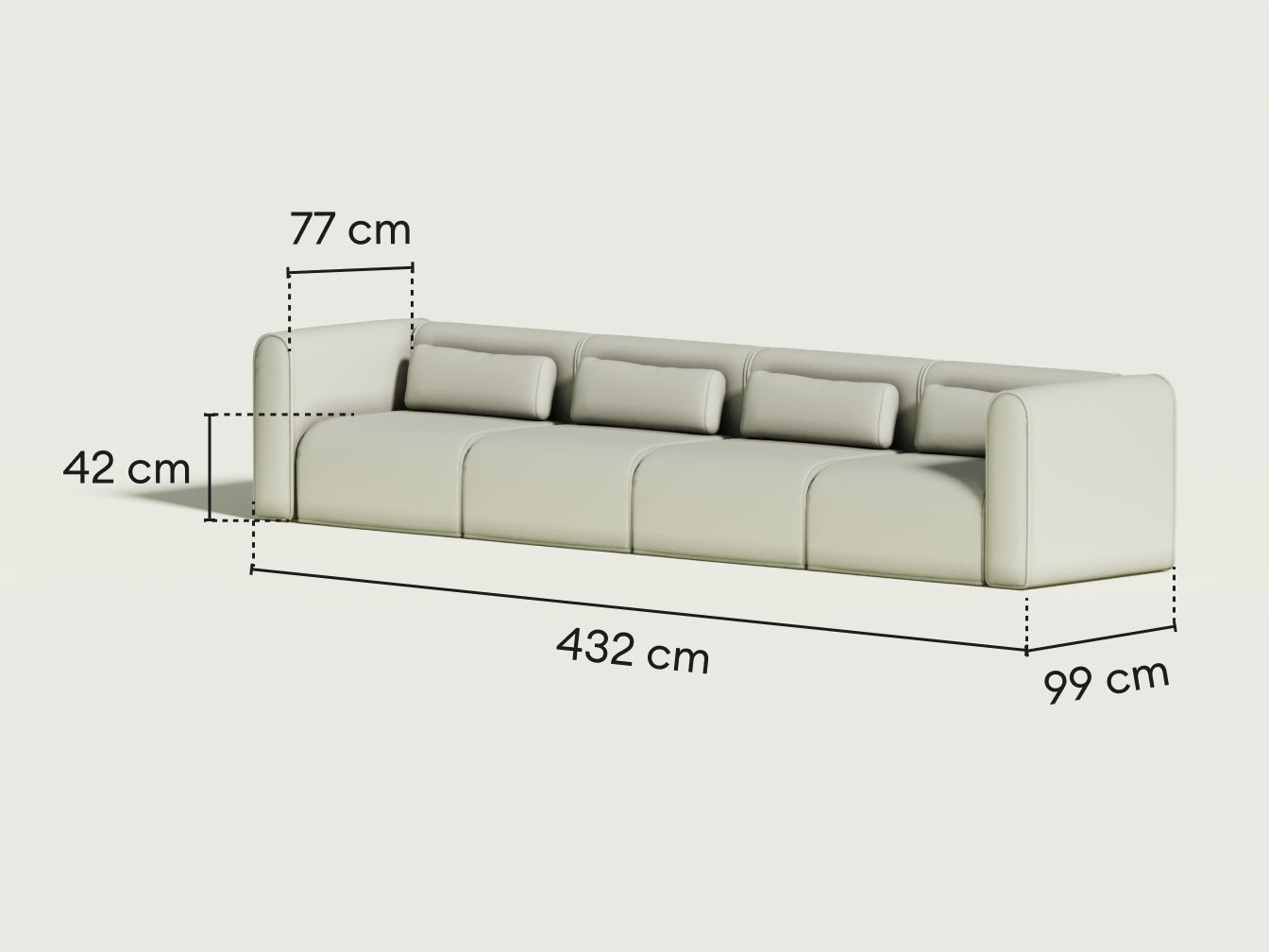 Bangalow Modular Sofa - Sofa / 6-Seater / Green Wattle