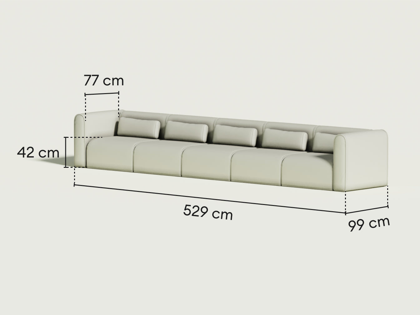 Bangalow Modular Sofa - Sofa / 7-Seater / Limestone (Luxe edition)