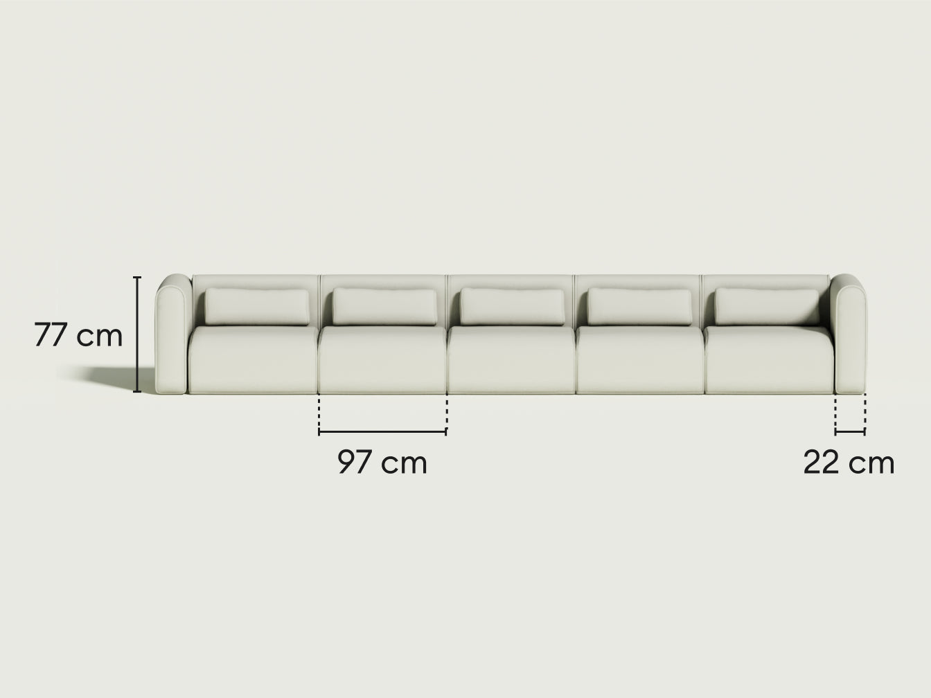 Bangalow Modular Sofa - Sofa / 7-Seater / Limestone (Luxe edition)