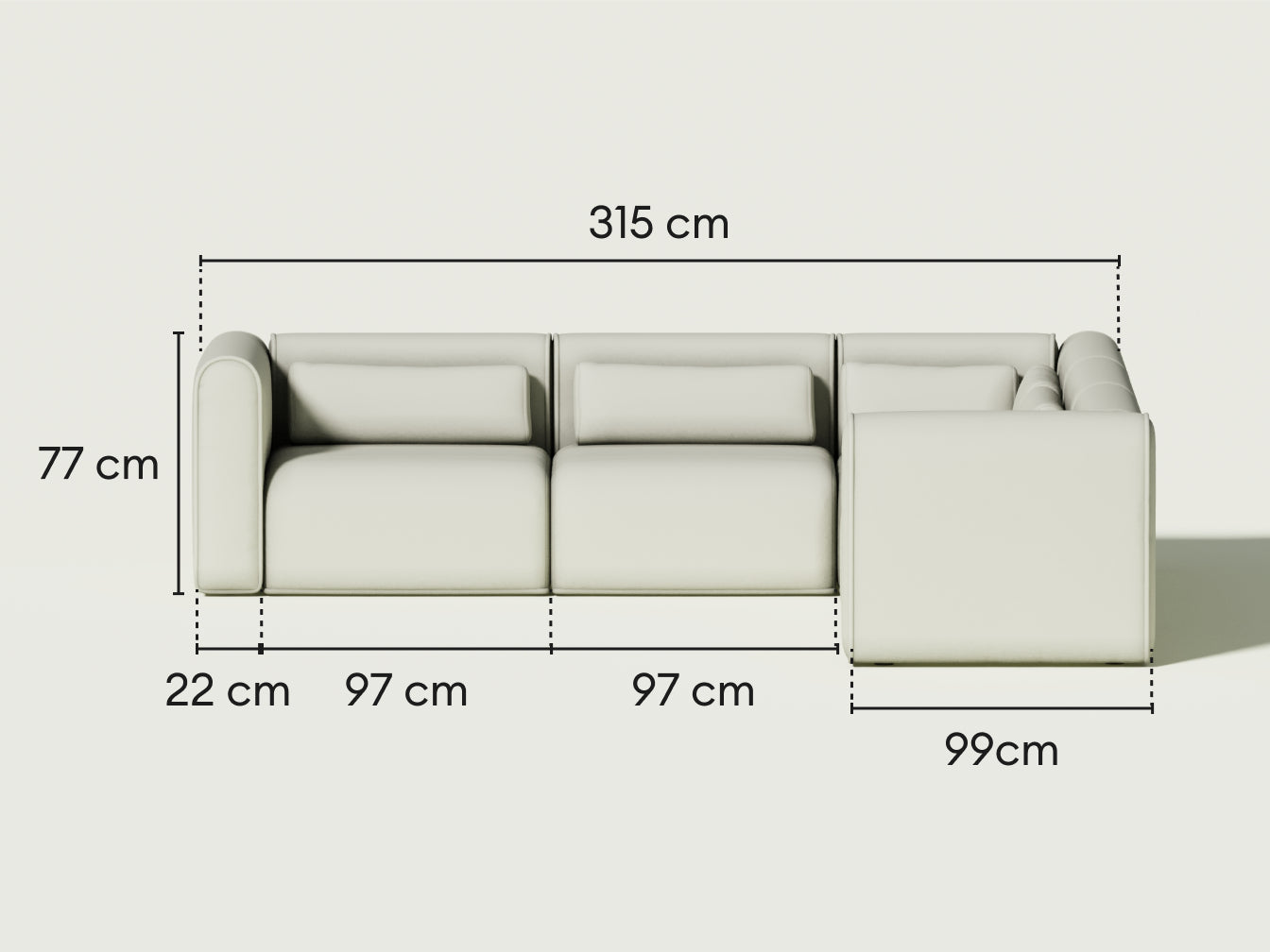 Bangalow Modular Sofa - Corner / 7-Seater / Sand Dune (Luxe edition)