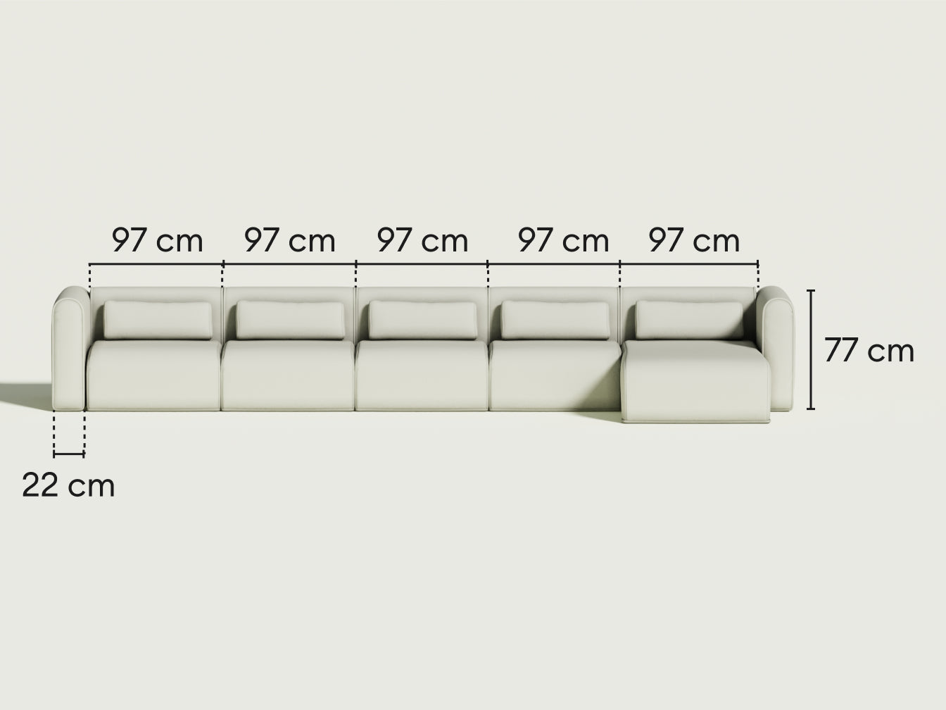 Bangalow Modular Sofa - Chaise / 7-Seater / Sunset Rust