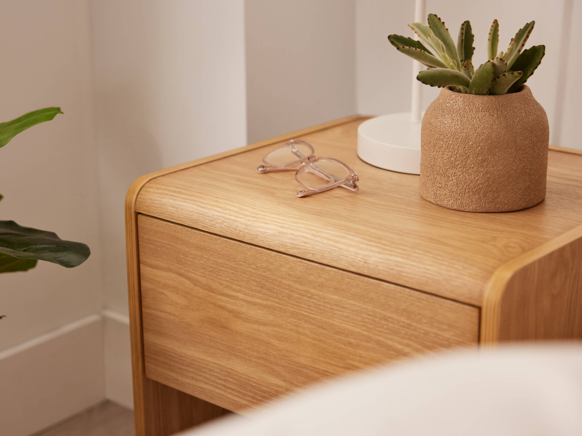 Bedside Table Soft-Close Drawer and Sleek Ash Finish Koala