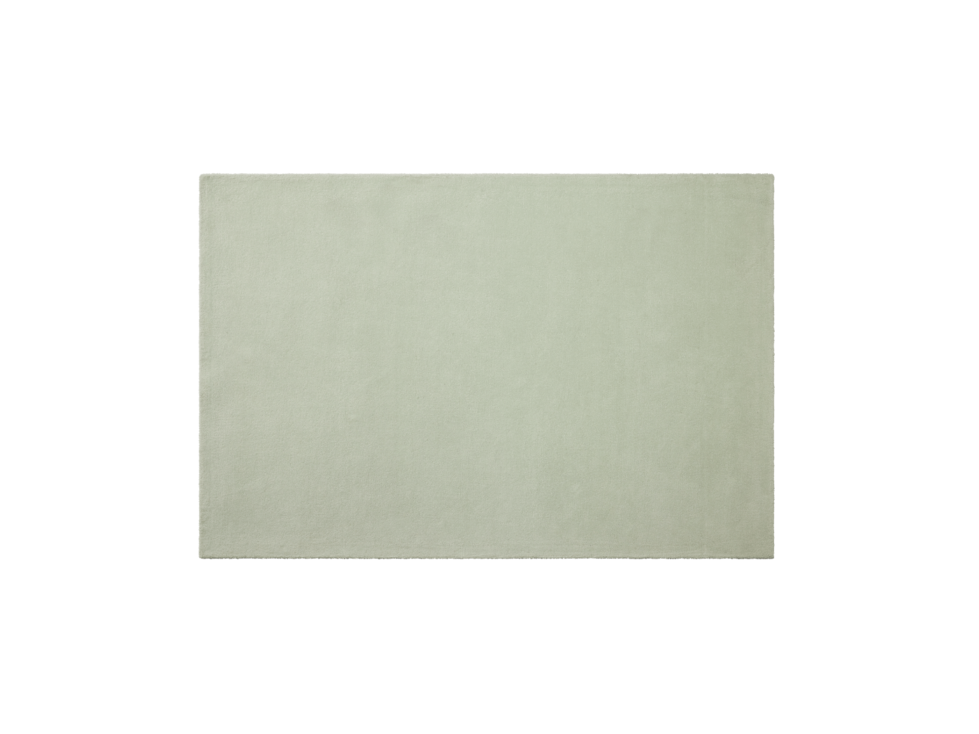 Light green rectangular rug with a plain, smooth texture, placed against a white background. Simple and elegant home decor piece.