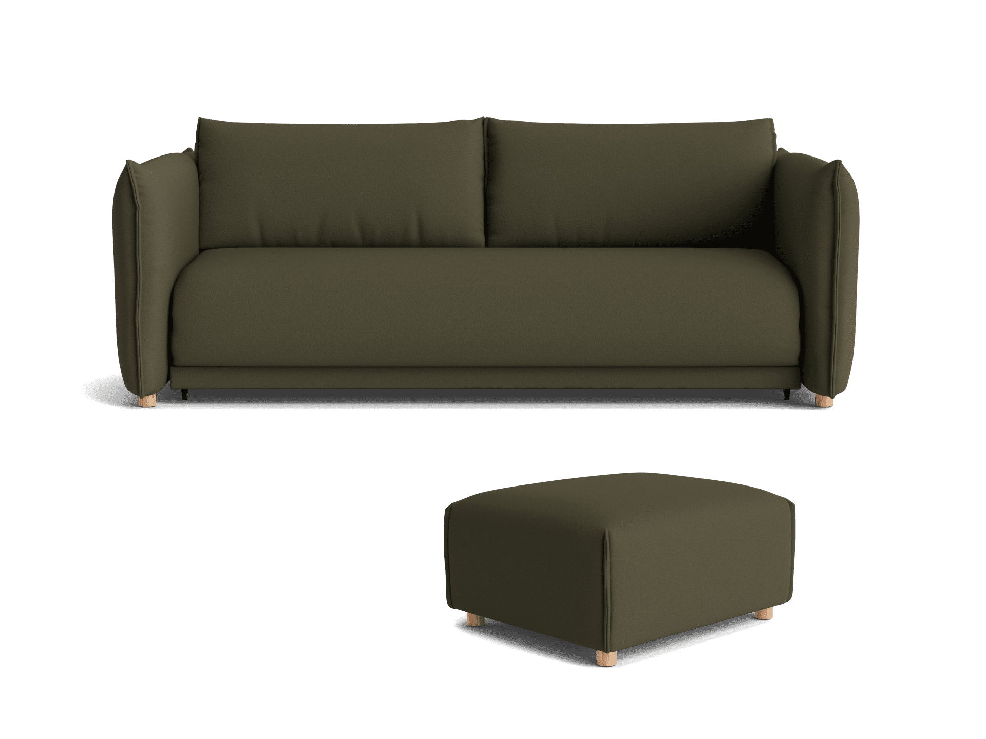Byron Sofa Bed and Ottoman [3rd Gen] Bundle - Green Wattle