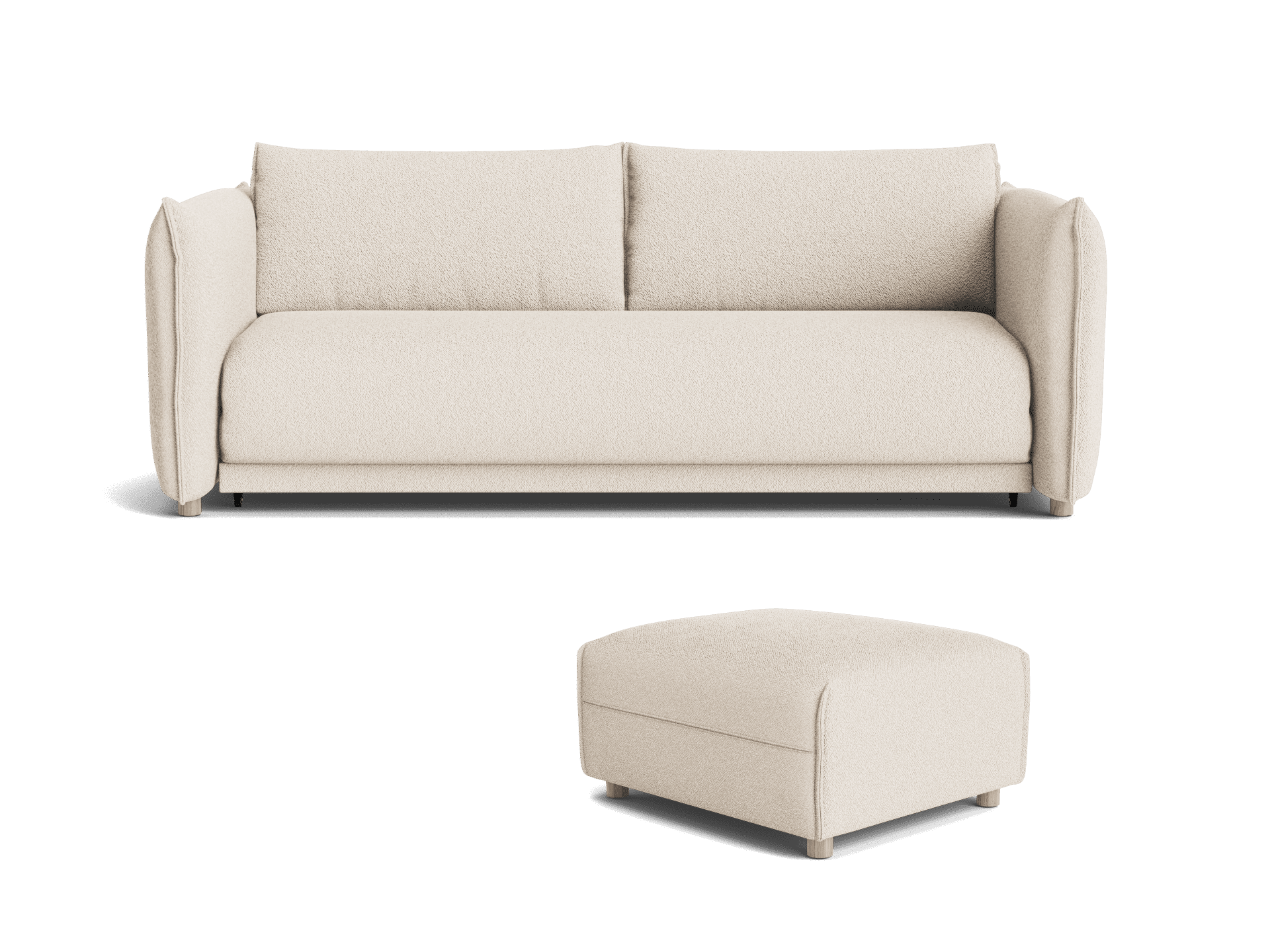 Byron Sofa Bed and Ottoman [3rd Gen] Bundle - Ocean Salt (Luxe edition)