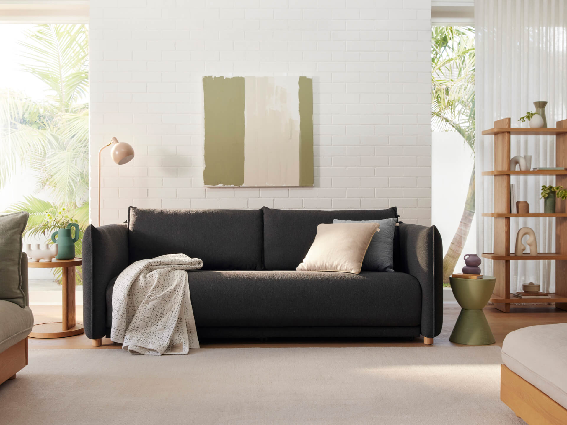 Byron Sofa Bed [3rd Gen] - 3.5-Seater / Currawong Grey