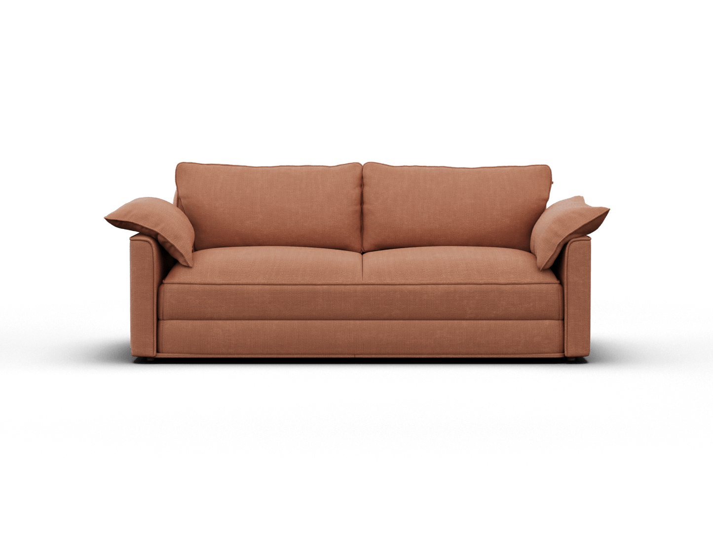Koala Cushy Sofa Bed in terracotta studio front view in sofa mode