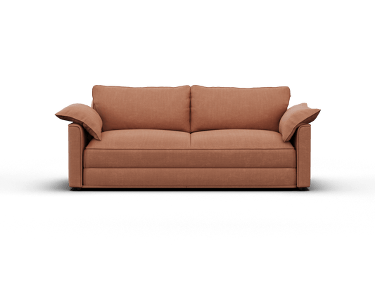 Koala Cushy Sofa Bed in terracotta studio front view in sofa mode