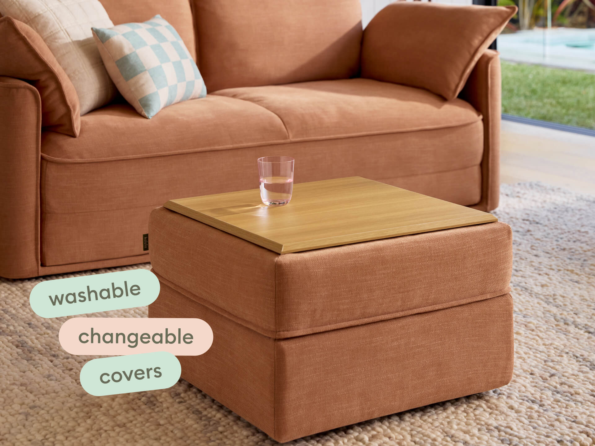Koala Sofa Bed Ottoman Covers [4th Gen] - Cinnamon Sky