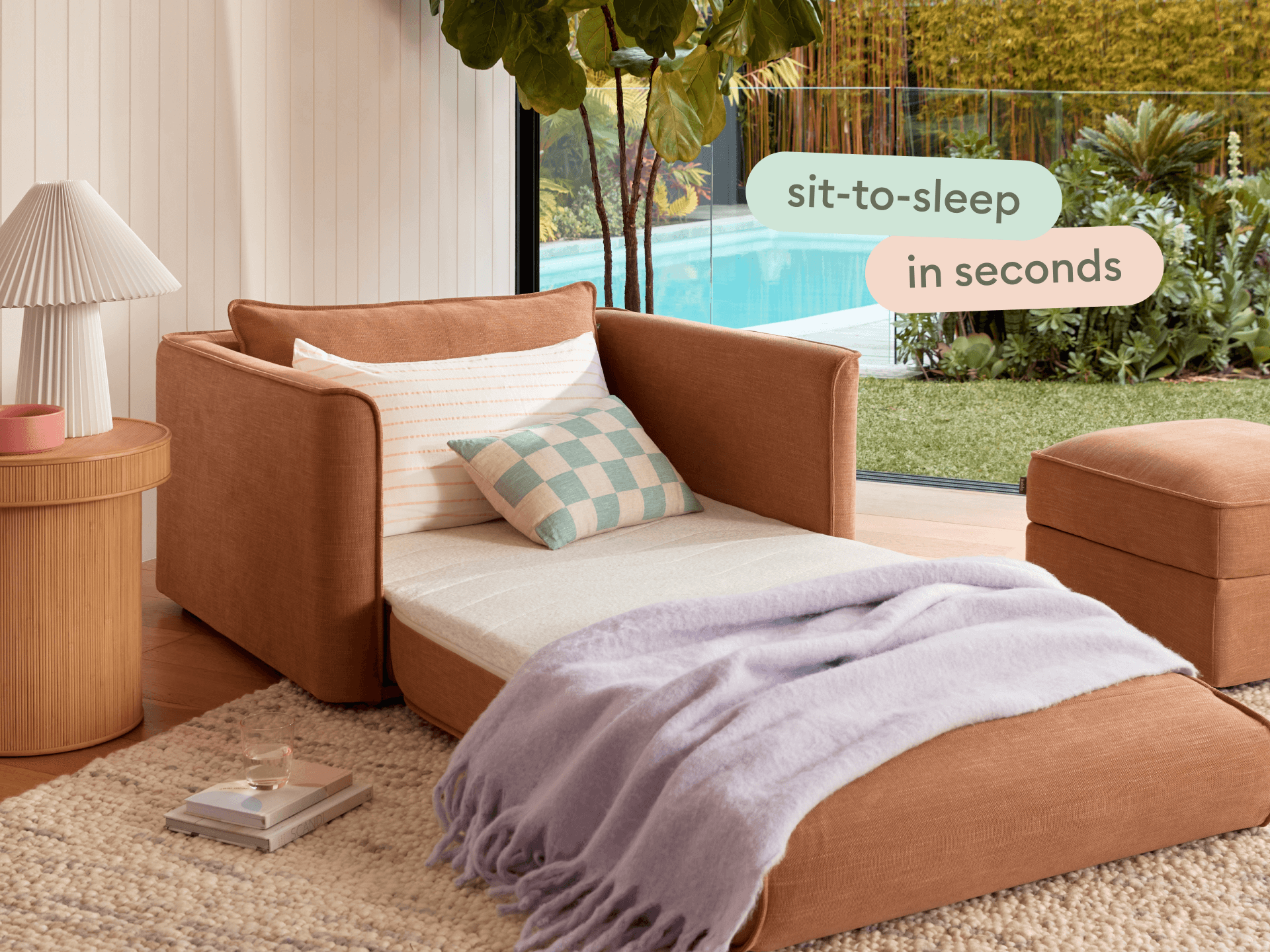 Koala Sofa Bed [4th Gen] - Cinnamon Sky / Removable covers / 1.5-Seater (Single)