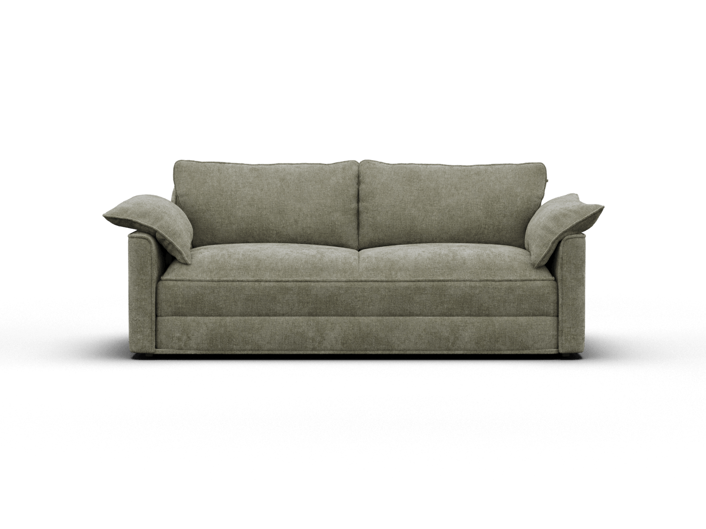 Koala Cushy Sofa Bed in sage green studio front view in sofa mode