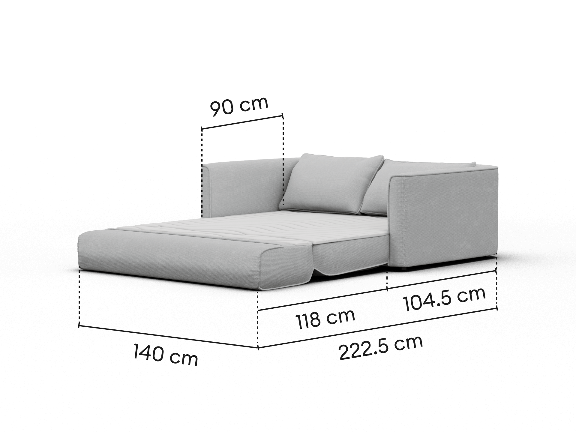 Koala Sofa Bed [4th Gen] - Morning Fog / Removable covers / 2.5-Seater (Double)