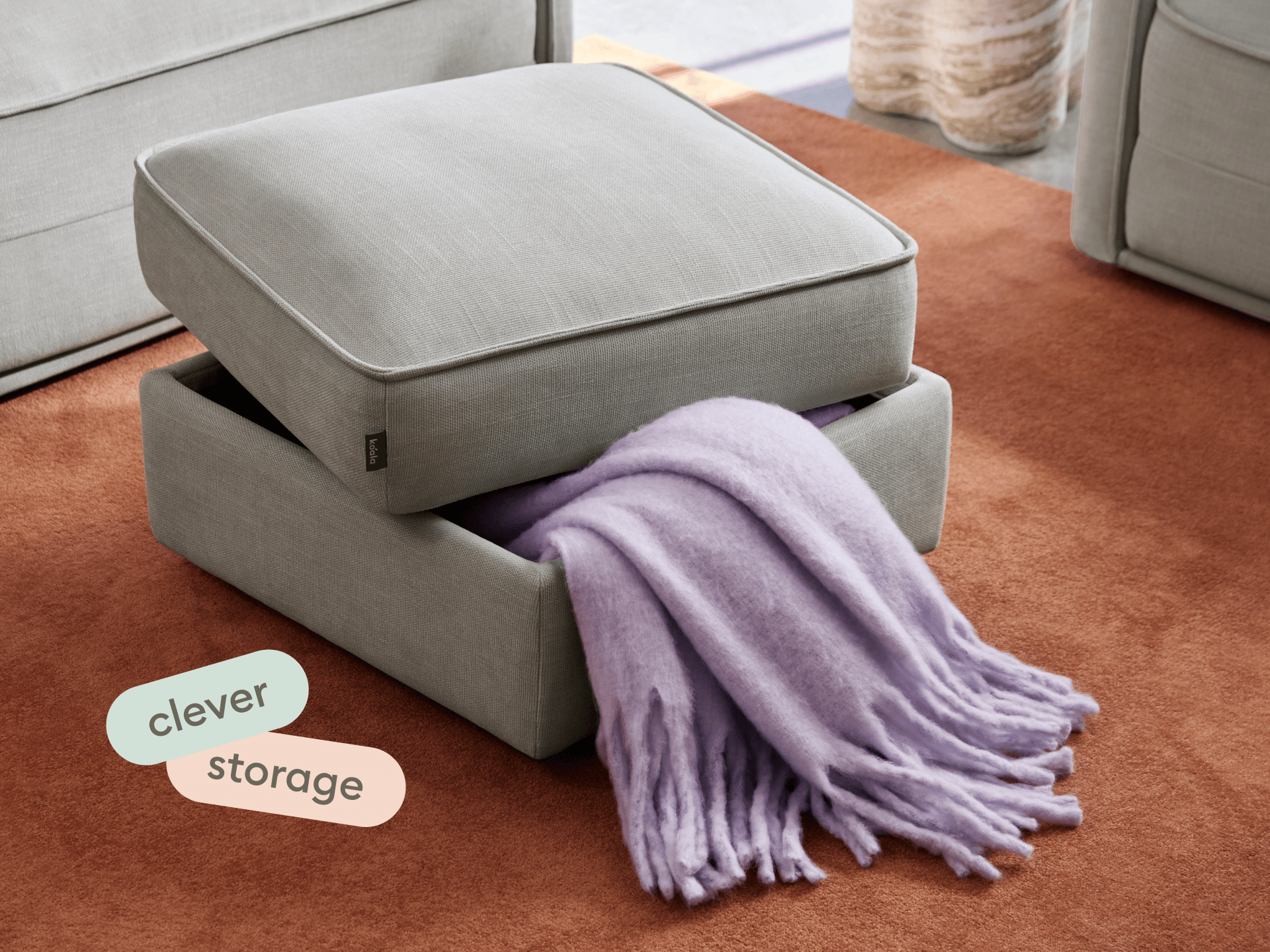 Koala Sofa Bed and Ottoman [4th Gen] Bundle - Morning Fog / 1.5-Seater (Single)