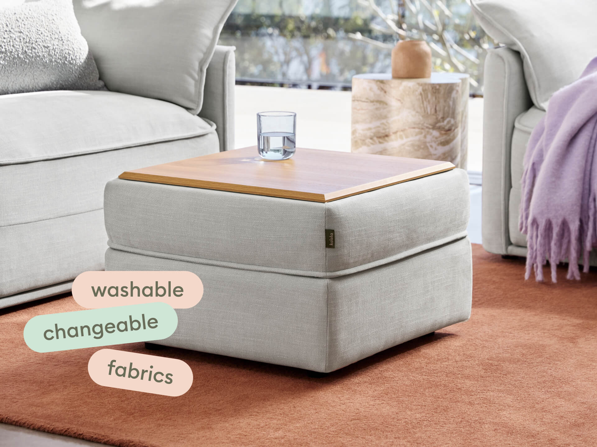 Koala Sofa Bed Ottoman Covers [4th Gen] - Morning Fog