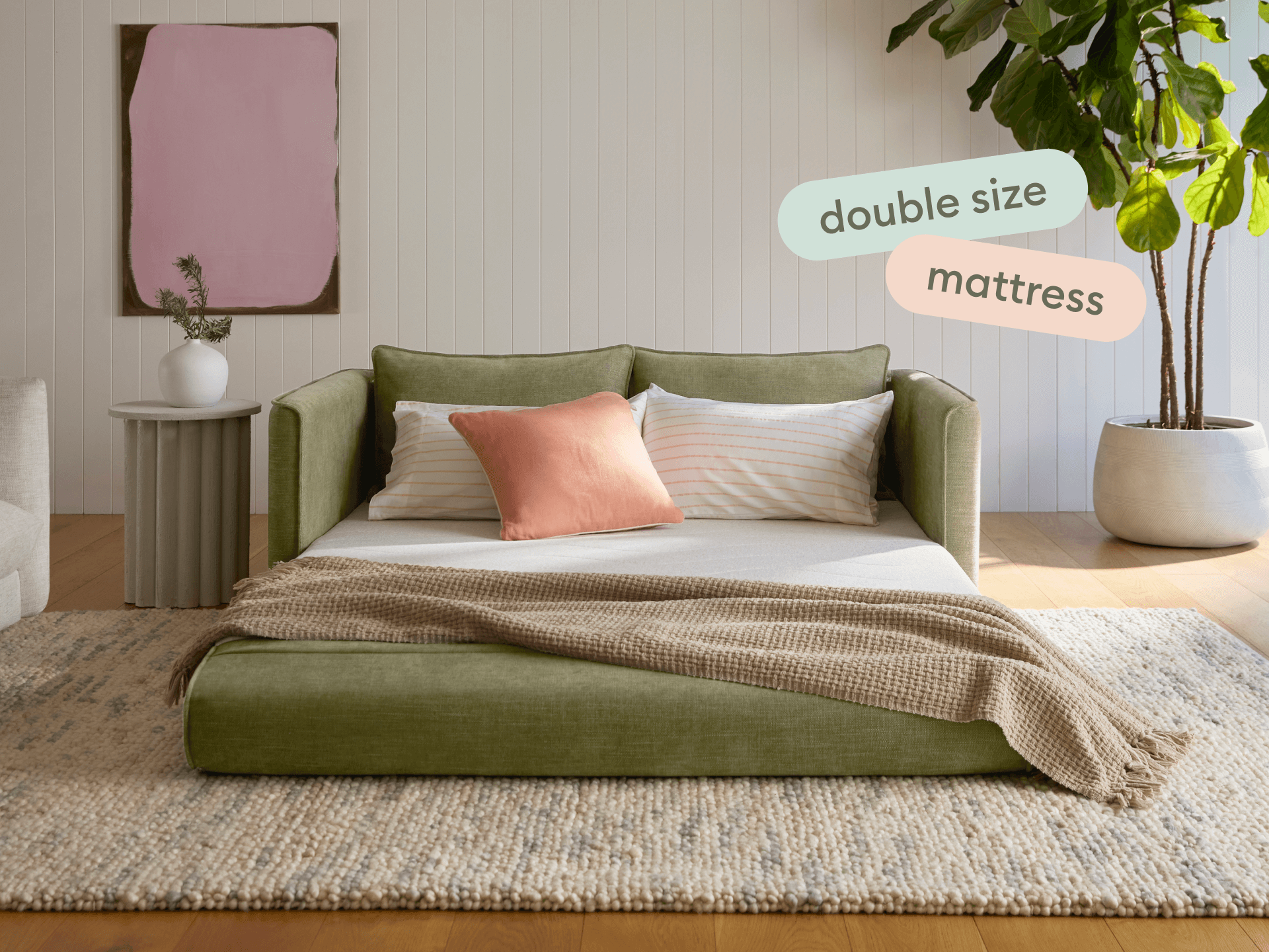 Koala Sofa Bed [4th Gen] - 2.5-Seater (Double) / Olive Butter