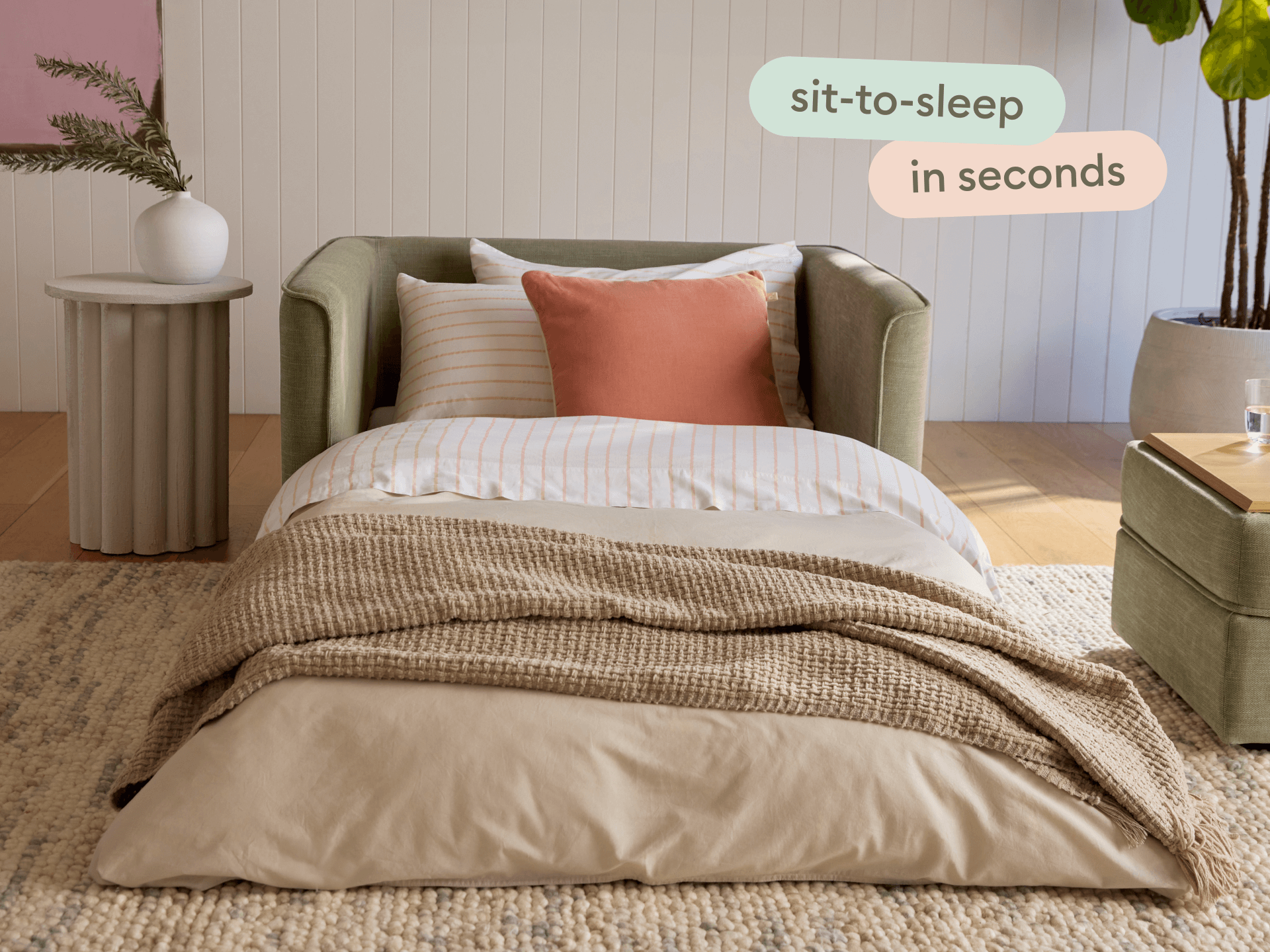 Koala Sofa Bed [4th Gen] - 1.5-Seater (Single) / Olive Butter