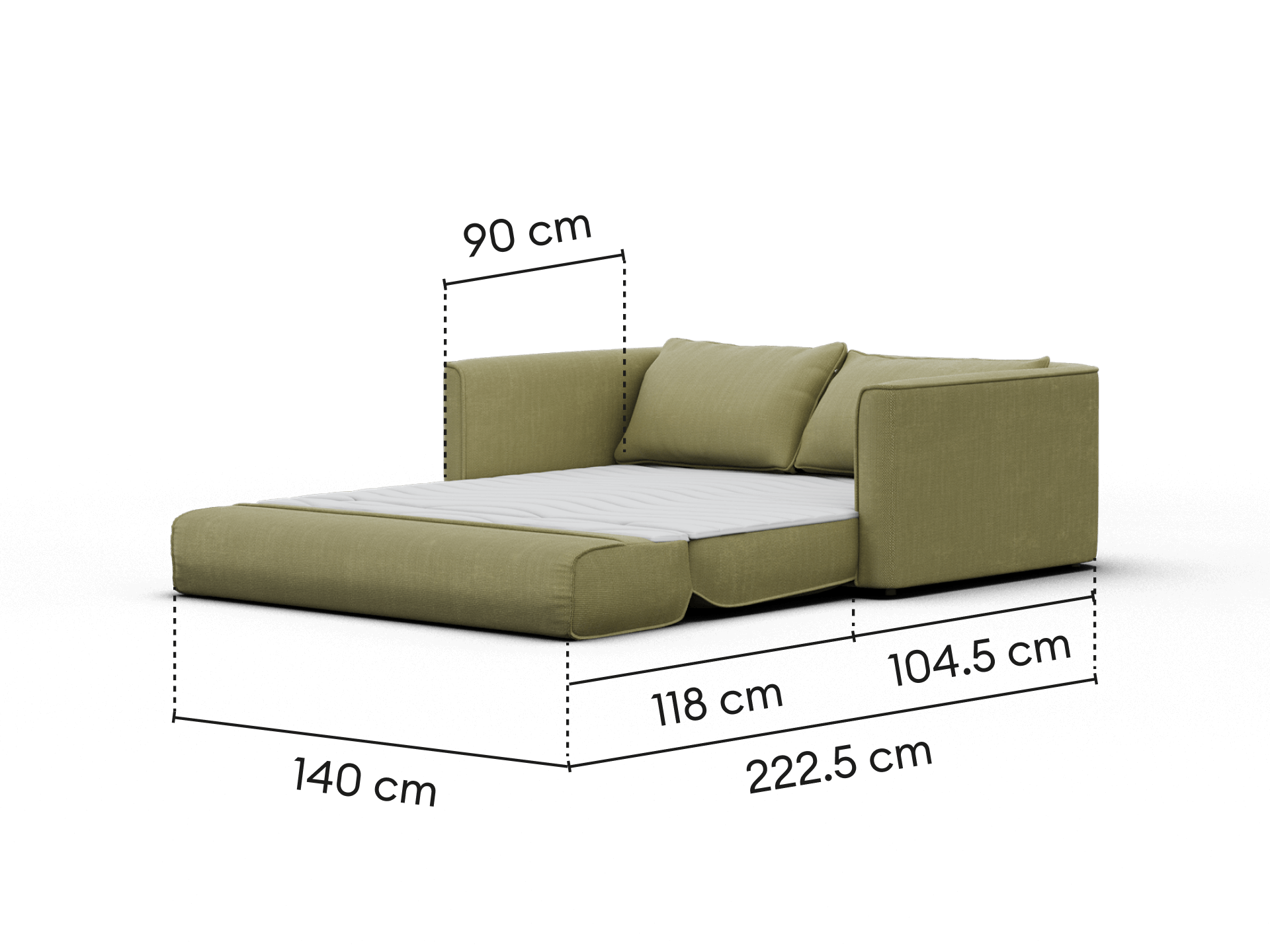 Koala Sofa Bed [4th Gen] - 2.5-Seater (Double) / Olive Butter