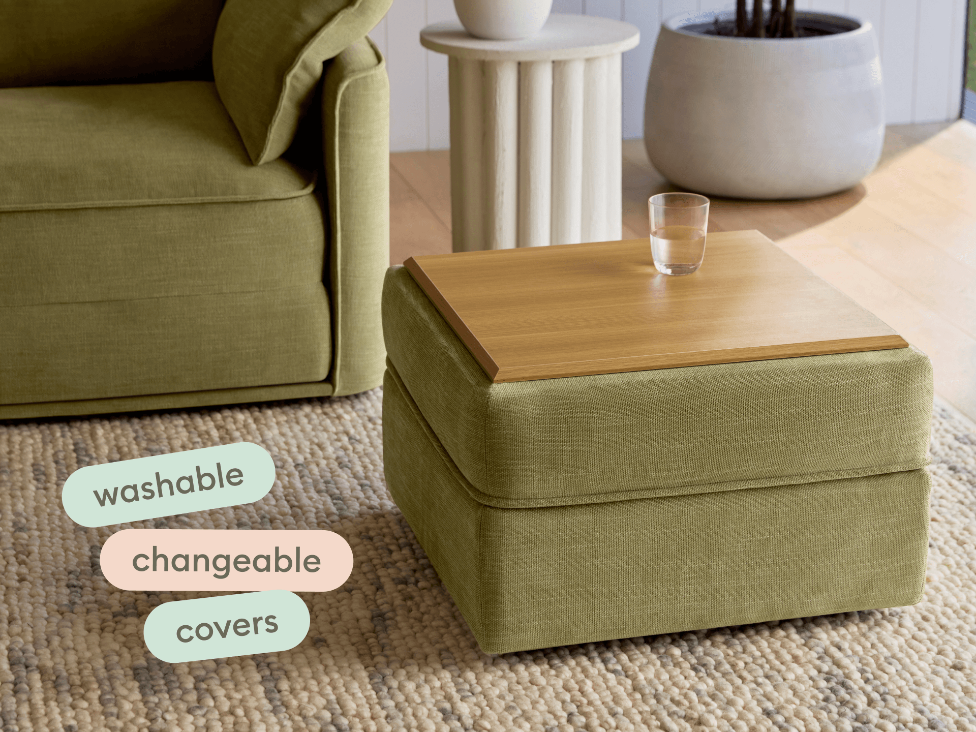 Koala Sofa Bed Ottoman Covers [4th Gen] - Olive Butter