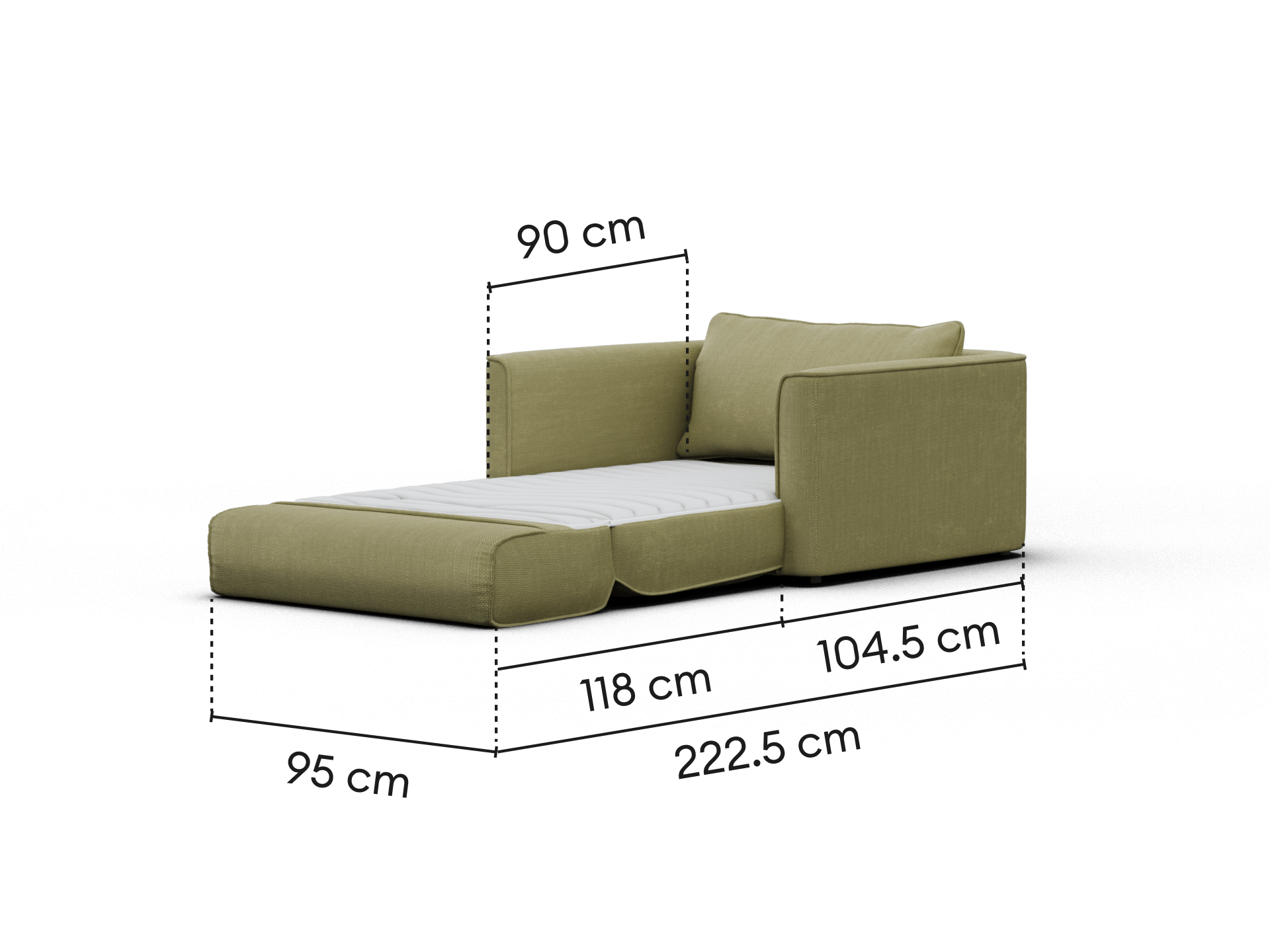 Koala Sofa Bed [4th Gen] - 1.5-Seater (Single) / Olive Butter