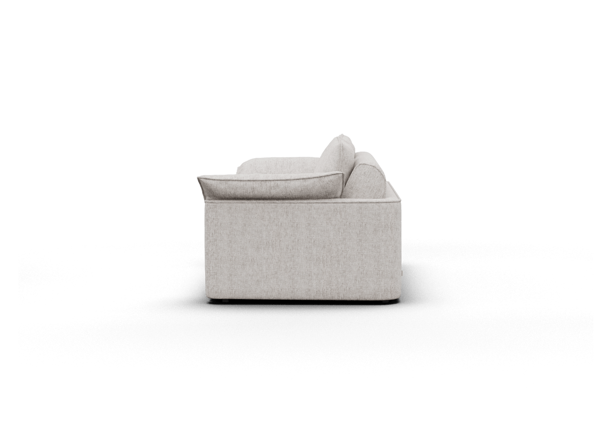Koala Cushy Sofa Bed in sandstone studio rear view showing back panel
