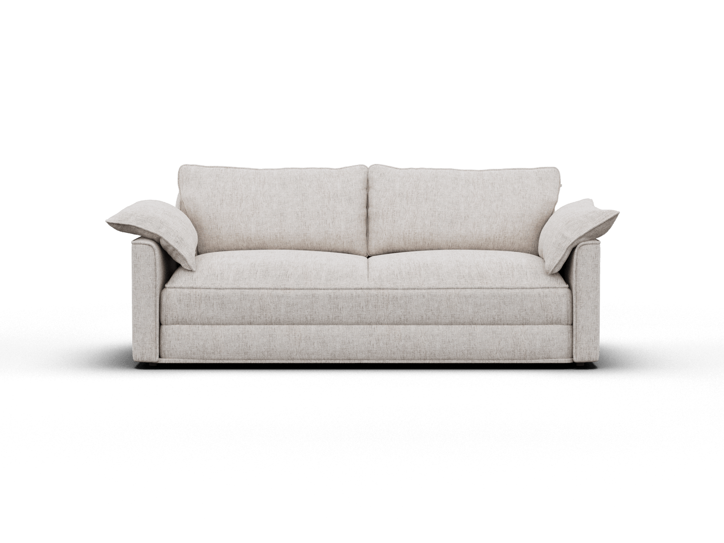 Koala Cushy Sofa Bed in sandstone studio front view in sofa mode