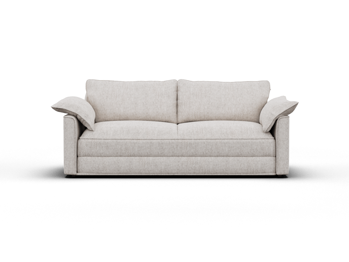 Koala Cushy Sofa Bed in sandstone studio front view in sofa mode