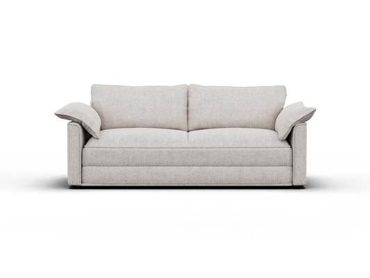 Koala Cushy Sofa Bed in sandstone studio front view in sofa mode