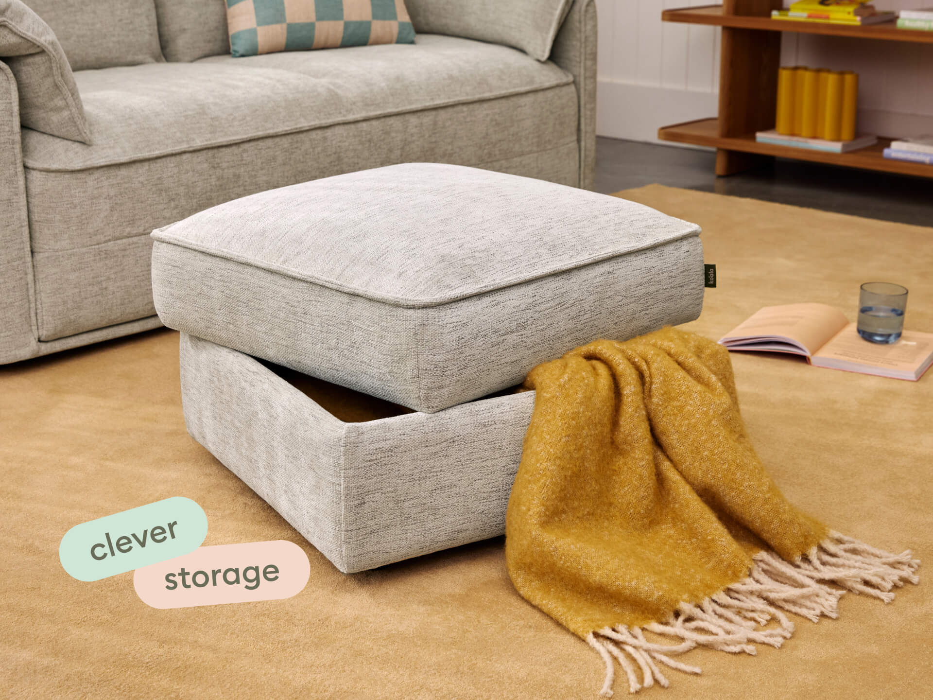 Koala Sofa Bed Ottoman [4th Gen] - Silver Sand