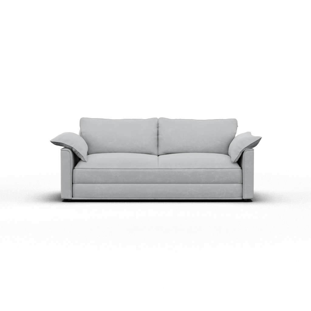 Koala Cushy Sofa Bed V4 in mushroom grey sofa mode front-left view
