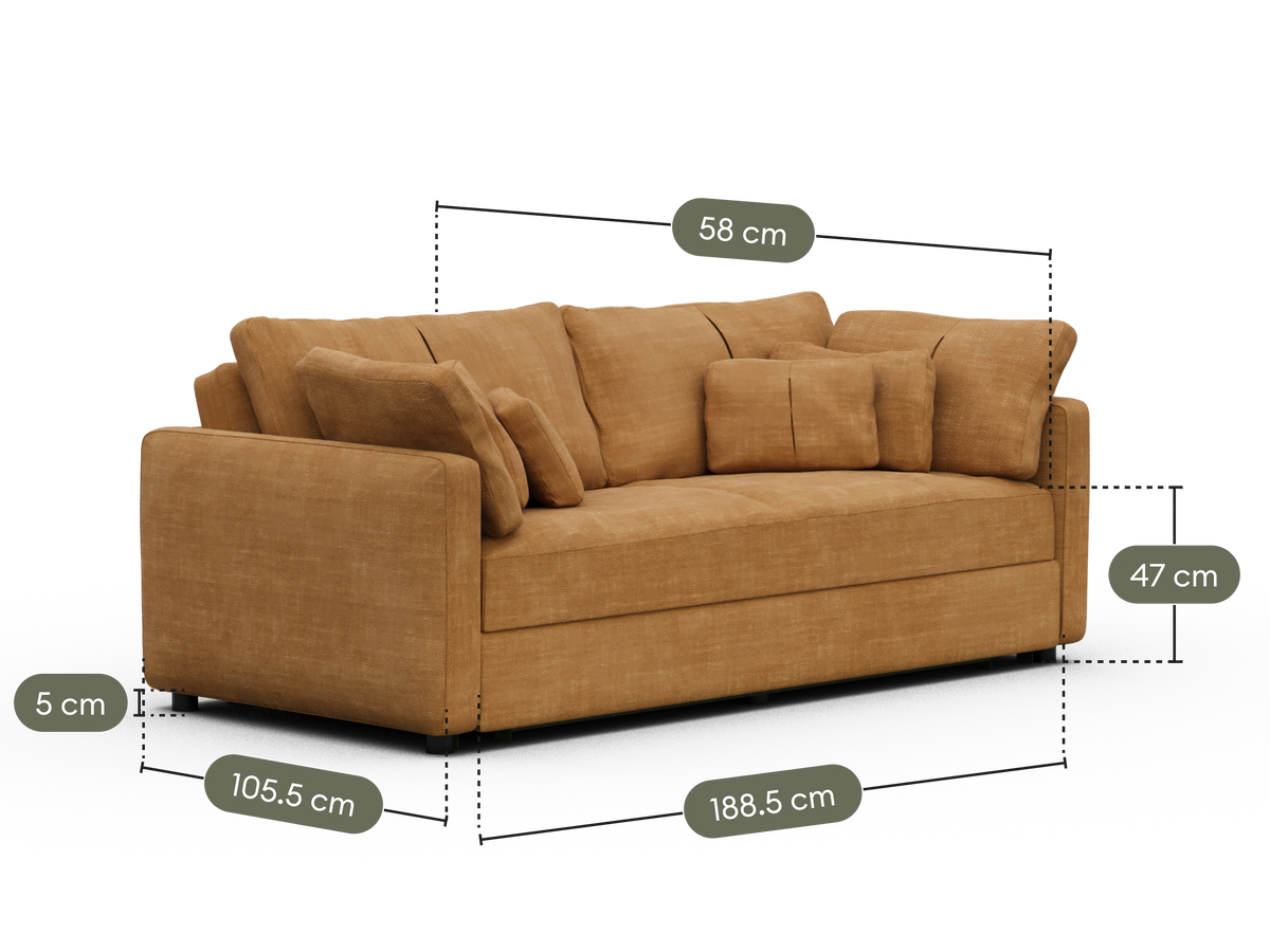 Paddo Sofa Bed - Bronzed Aussie / 3.5-Seater (King)
