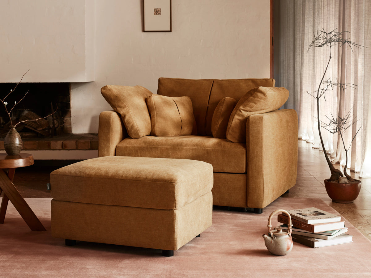 Paddo Sofa Bed Ottoman - Bronzed Aussie