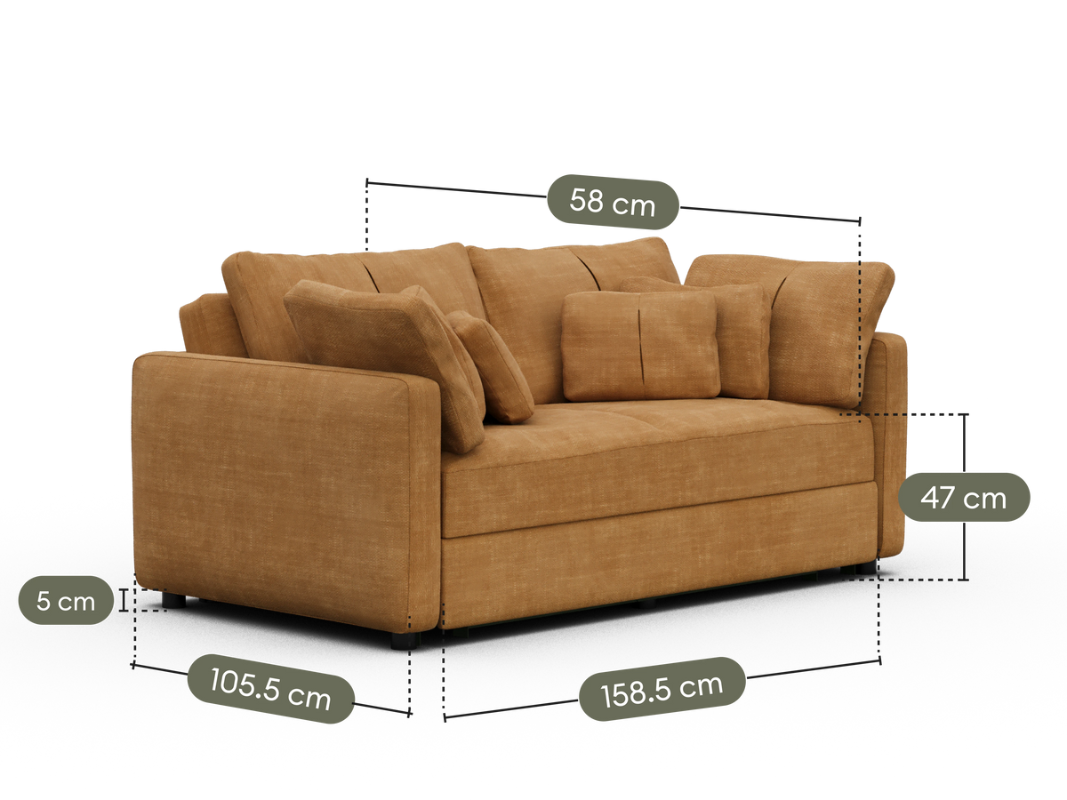 Paddo Sofa Bed - Bronzed Aussie / 3-Seater (Queen)